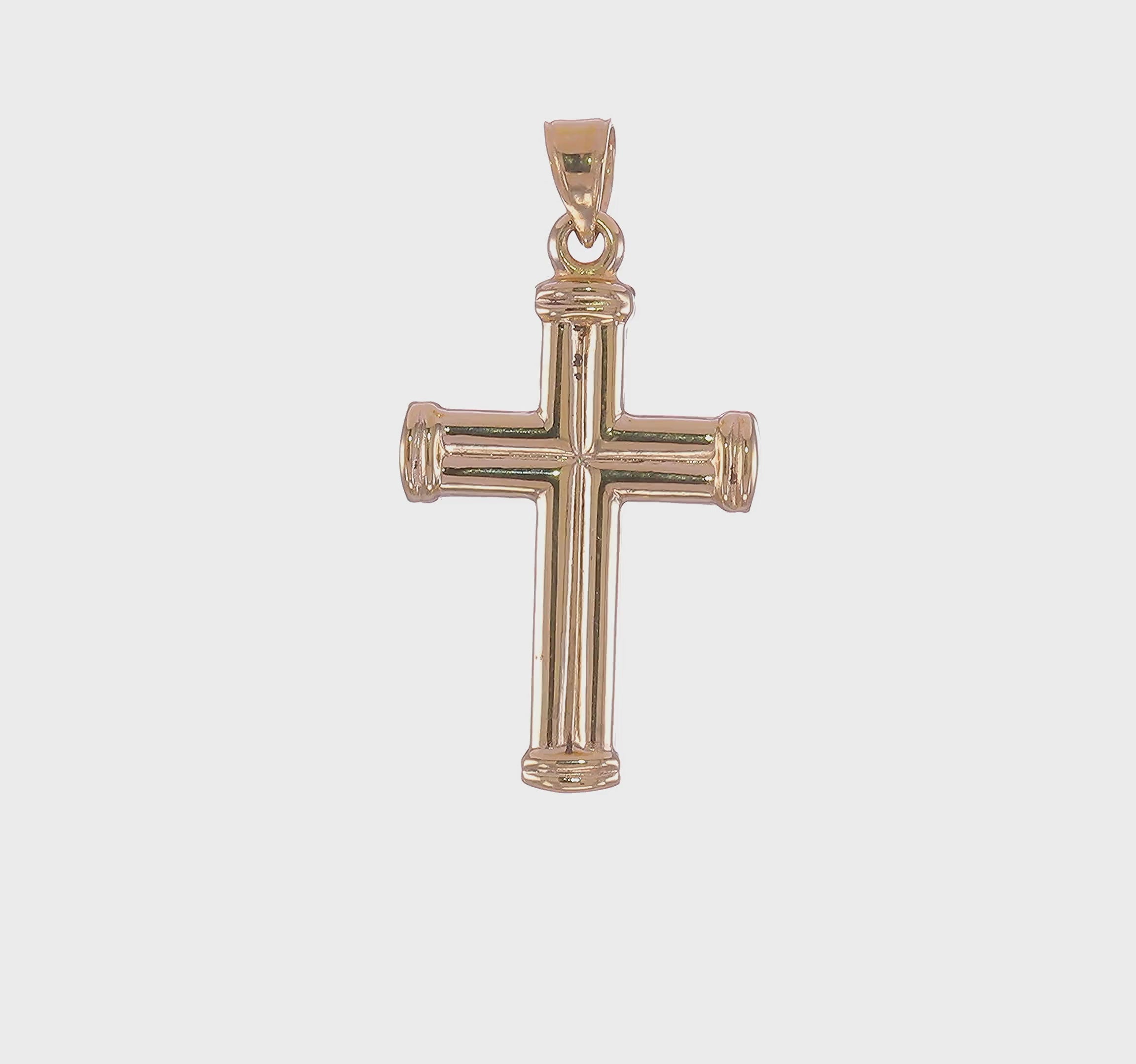 14kt Yellow Gold Hollow Cross Pendant