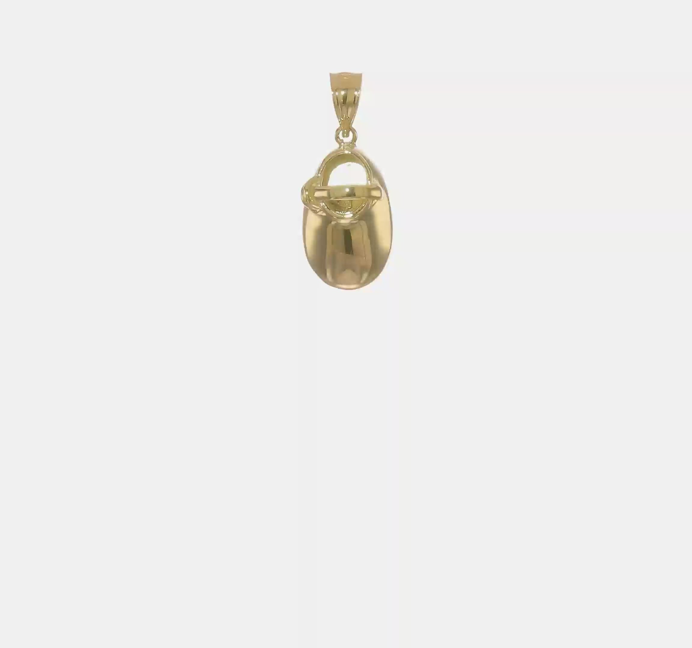 14KT Yellow Gold Polished 3D Baby Shoe Pendant