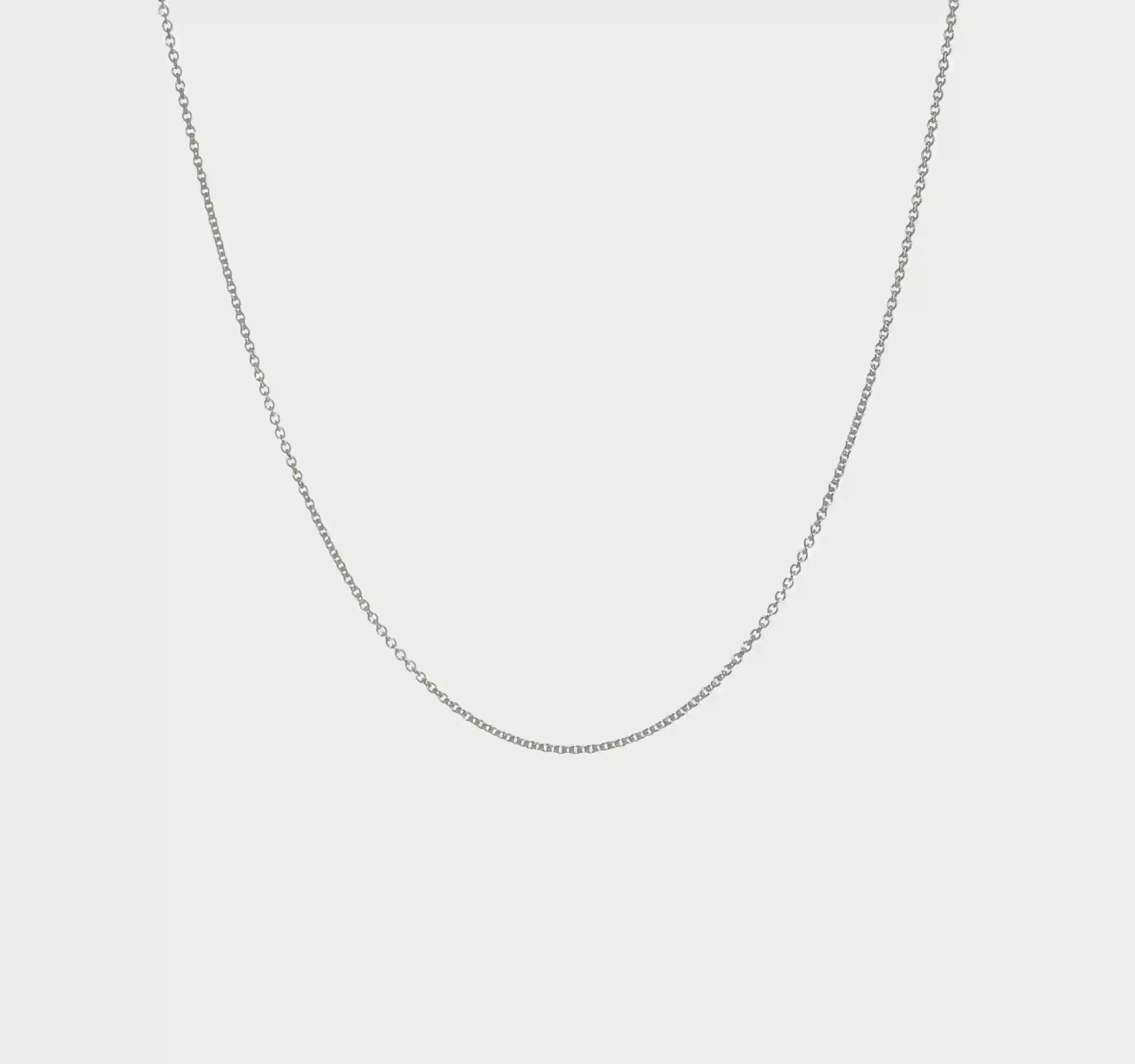 14KT White Gold 1.1mm Round Cable Chain