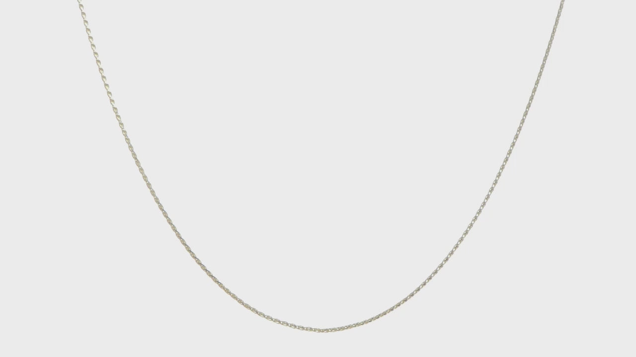 14KT Yellow Gold 1.0mm D/C Wheat Chain