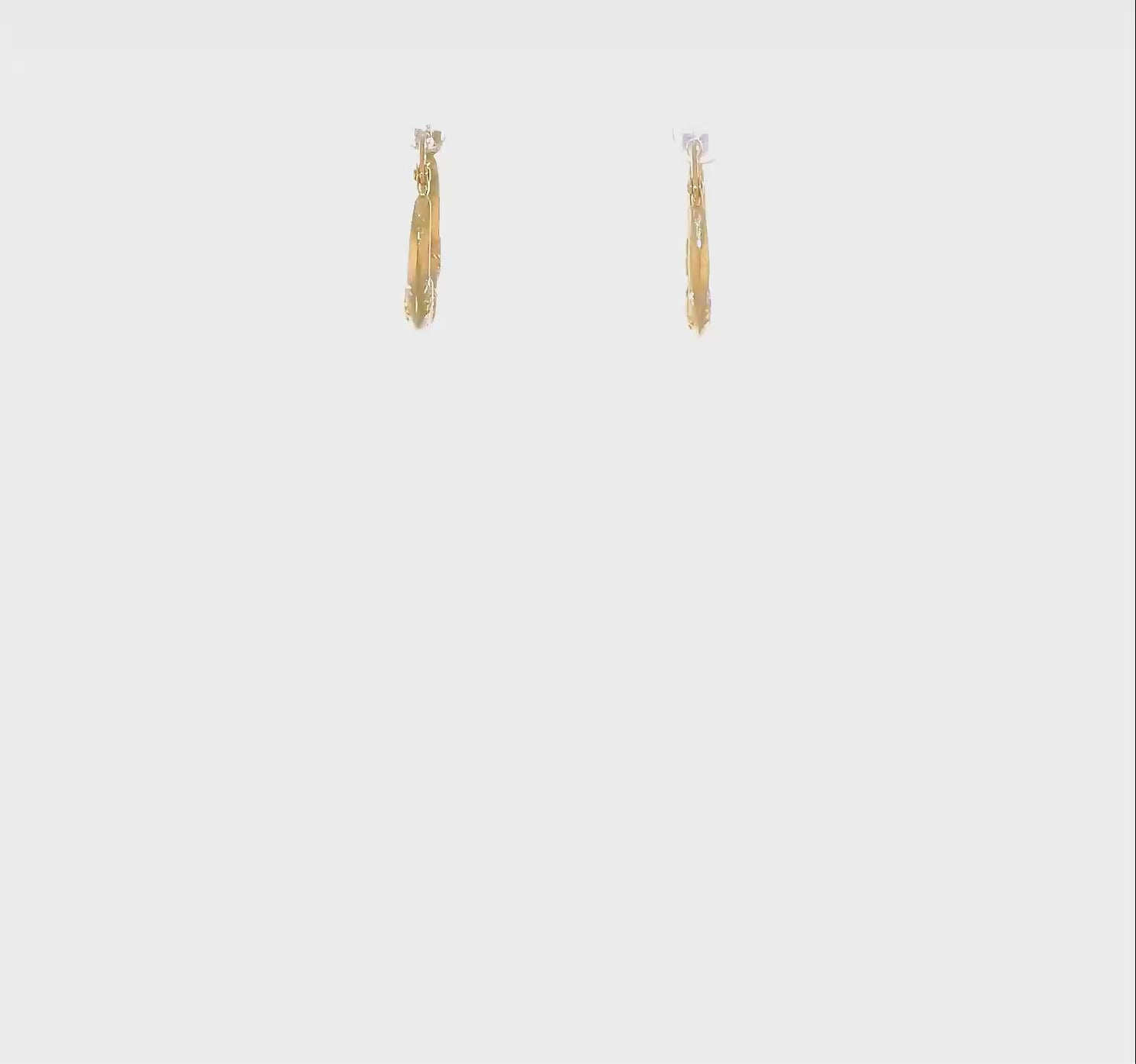 14kt Yellow Gold & Rhodium Hoop Earrings