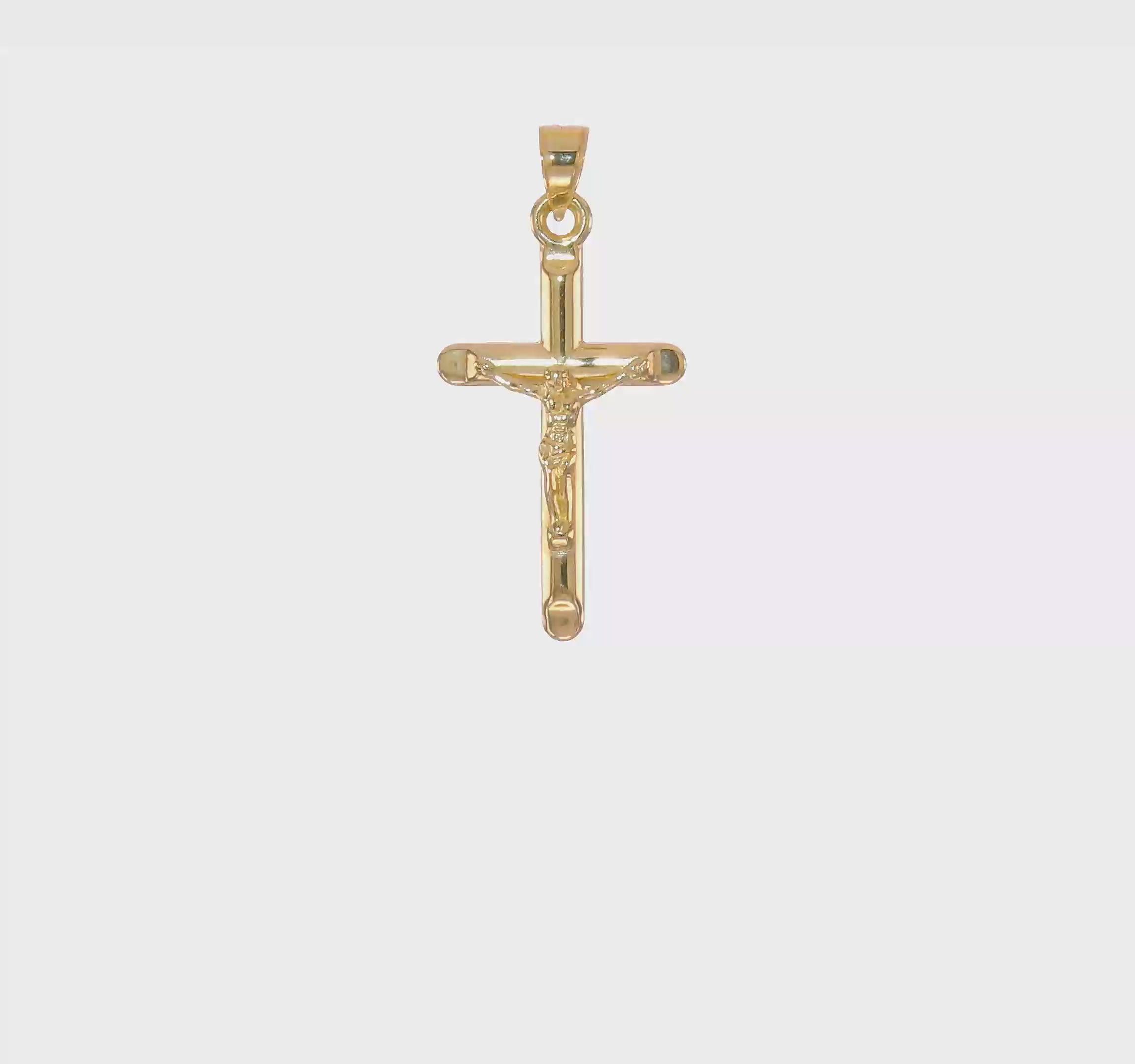 14kt Yellow Gold Hollow Crucifix Pendant