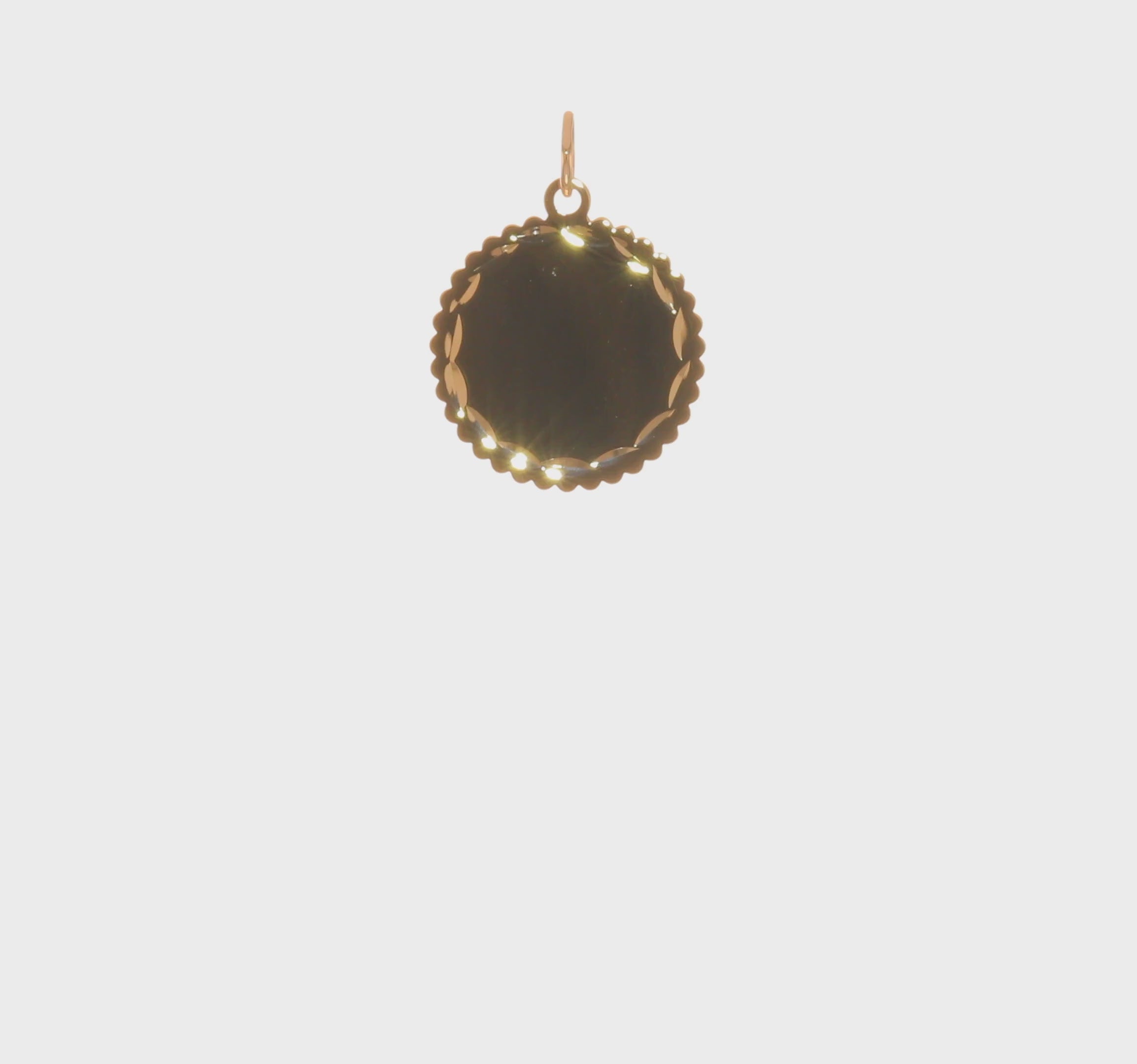 14kt Yellow Gold .027 Gauge Engravable Scalloped Disc Charm