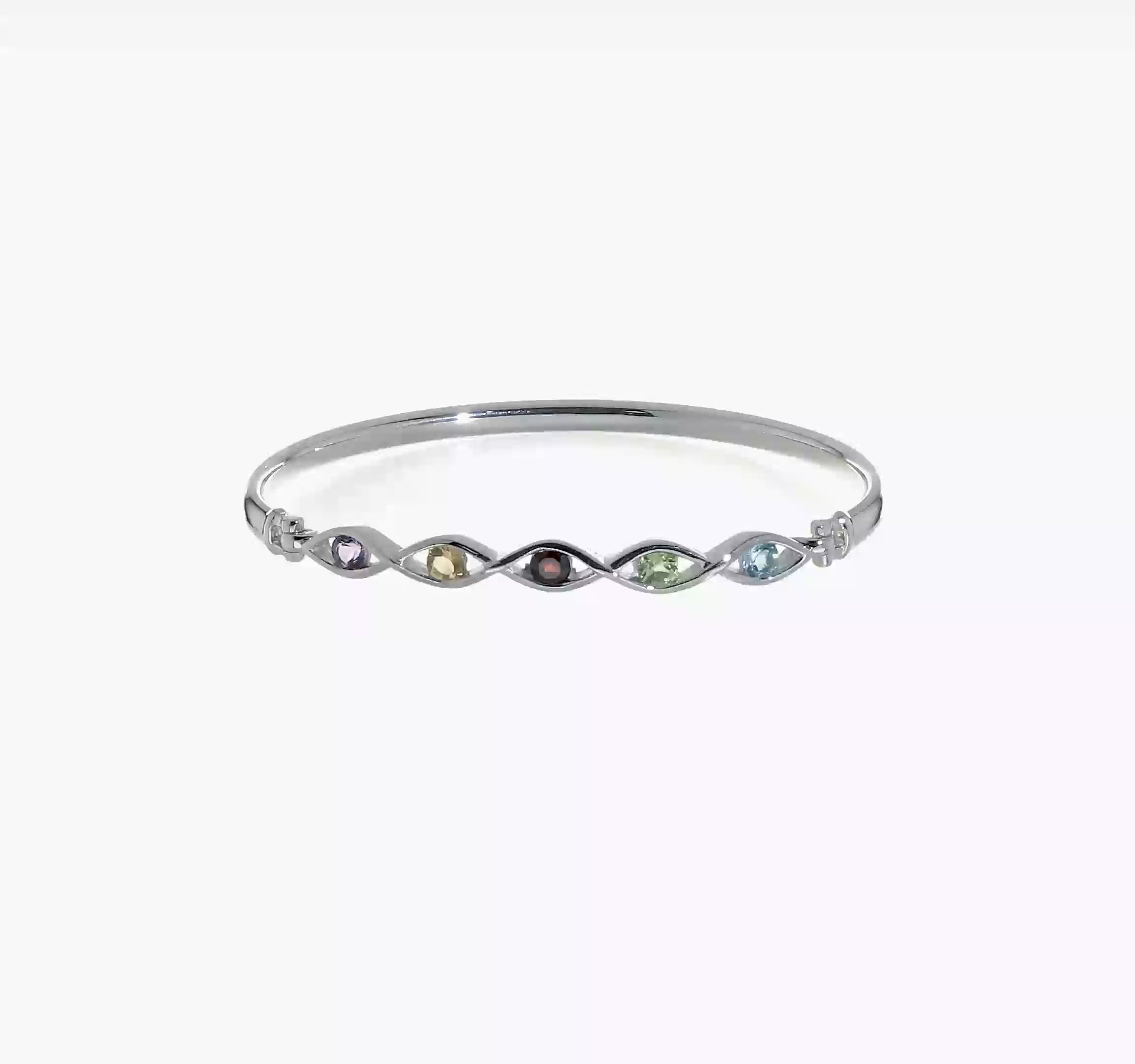 Multi gemstone bangle