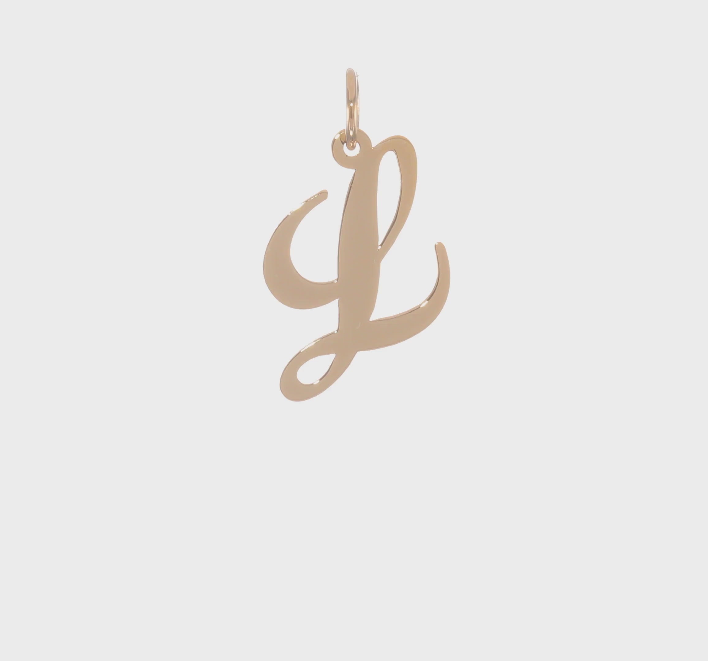 14kt Yellow Gold Small Fancy Script Letter L Initial Charm