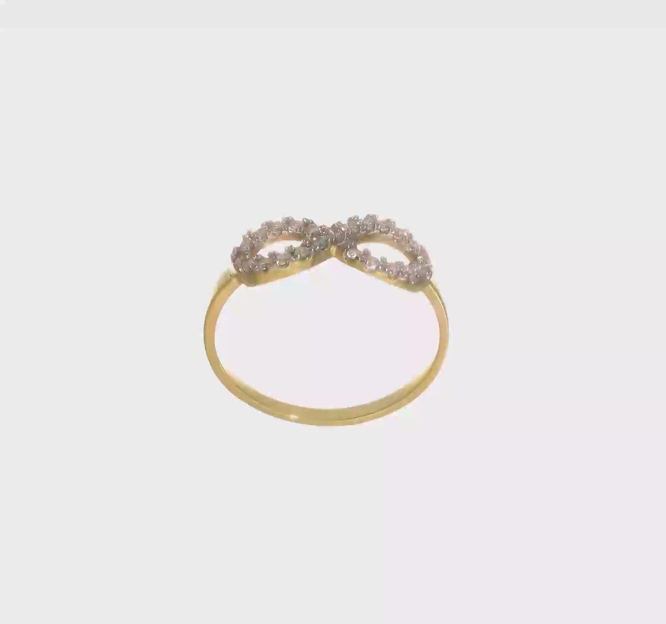 10KT Yellow Gold CZ Infinity Ring