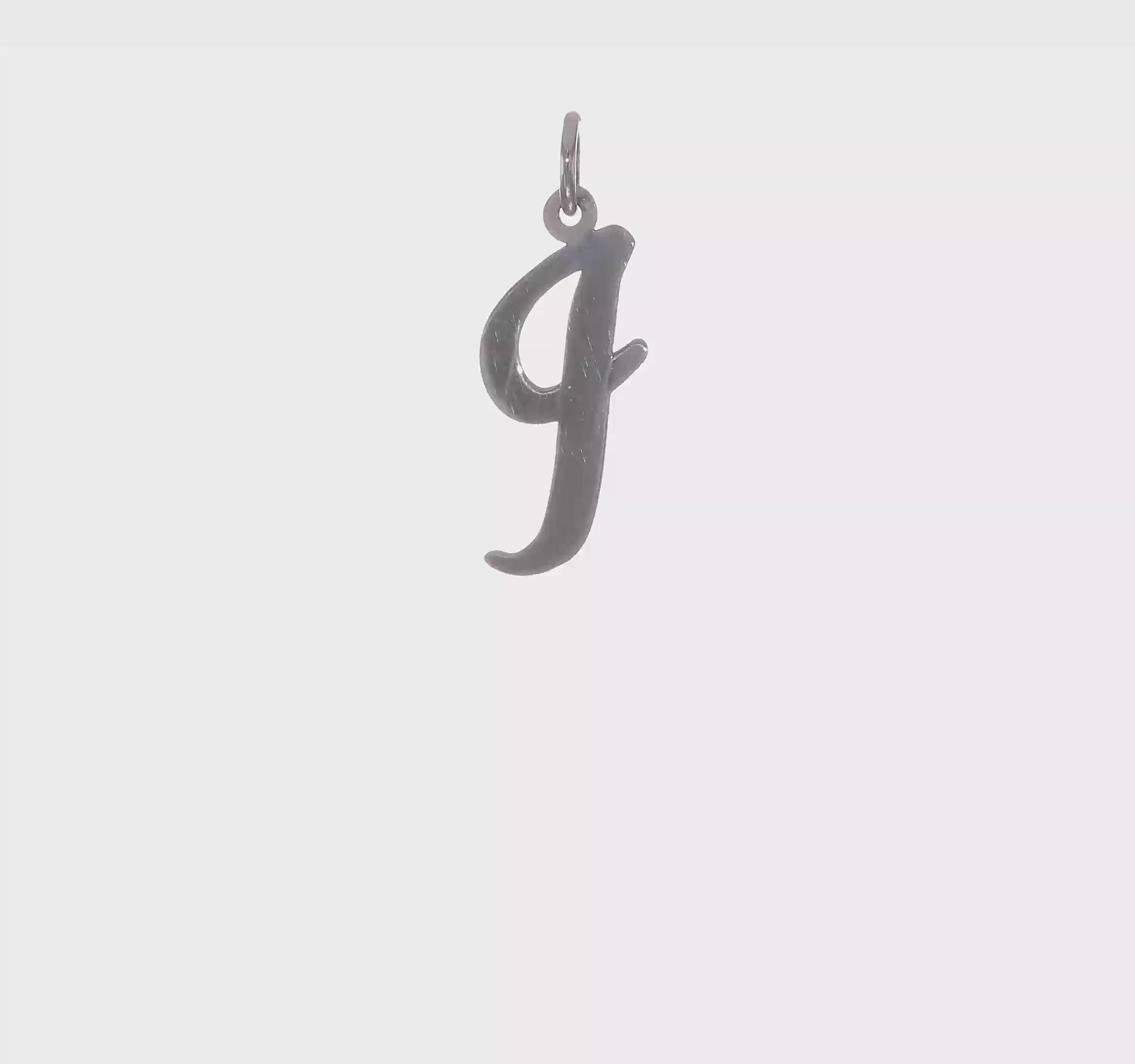 14kt White Gold Large Script Letter I Initial Charm
