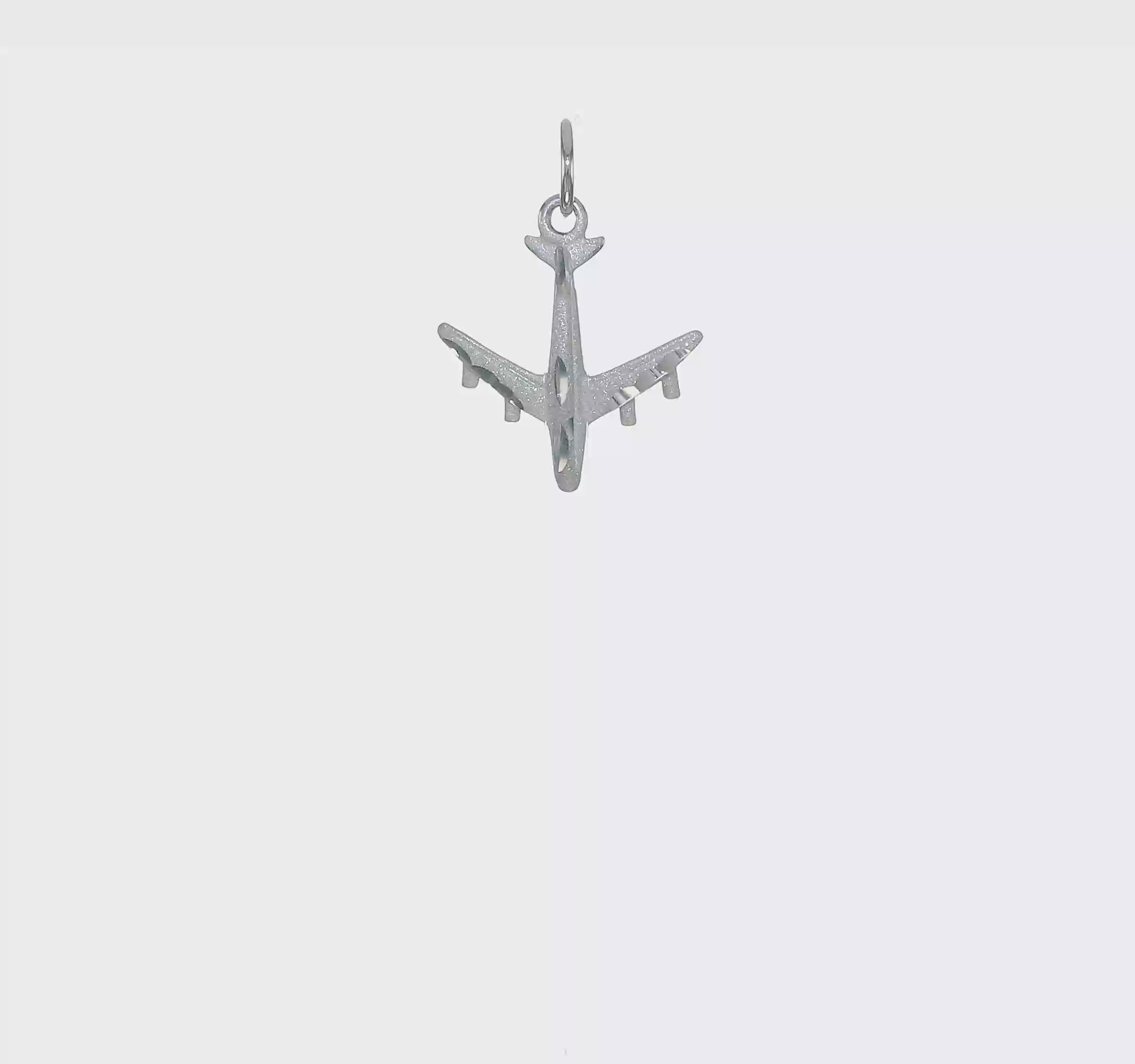 10kt White Gold 3-D Airplane Charm