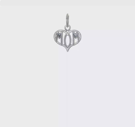 10kt White Gold Mom Charm