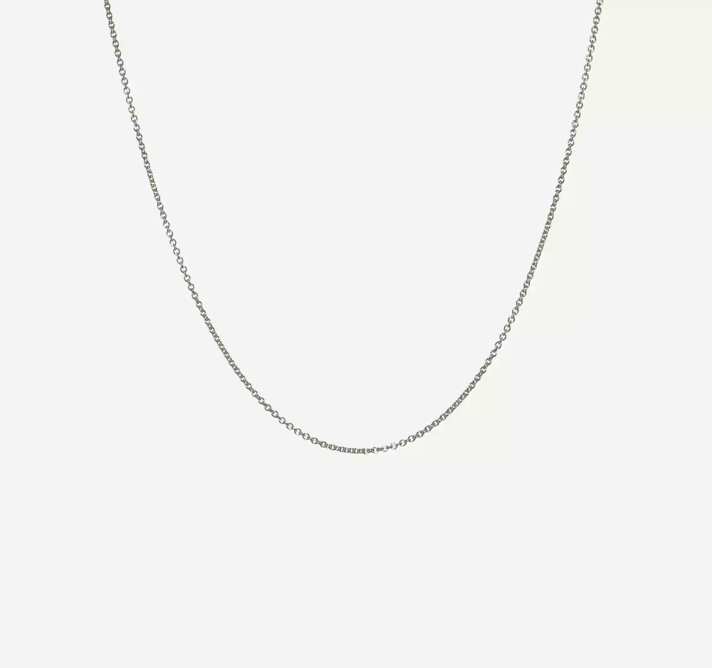 14kt White Gold Adjustable 1.1mm Round Cable Chain