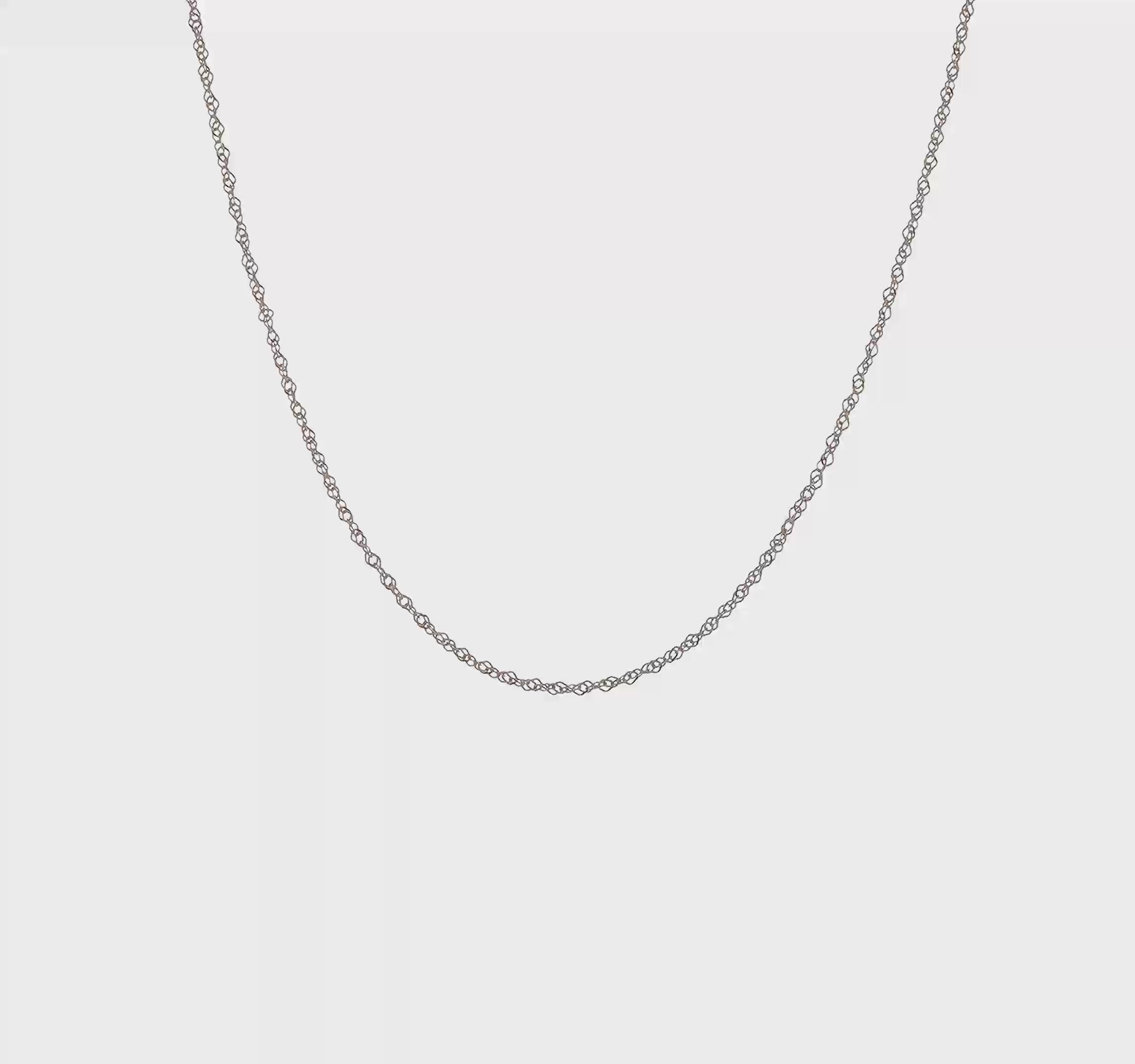 14kt White Gold 1mm Sparkle Singapore Chain