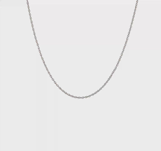 14kt White Gold 1mm Sparkle Singapore Chain