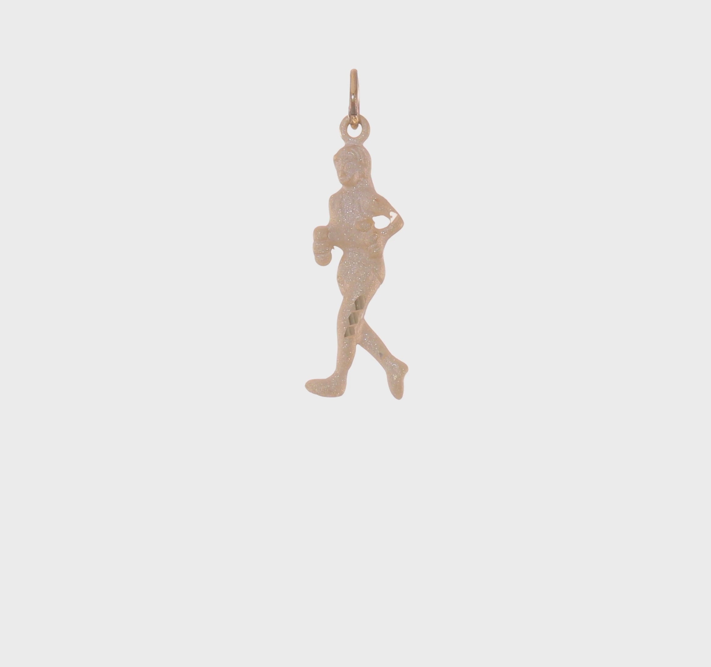 10kt Yellow Gold Solid Runner Charm