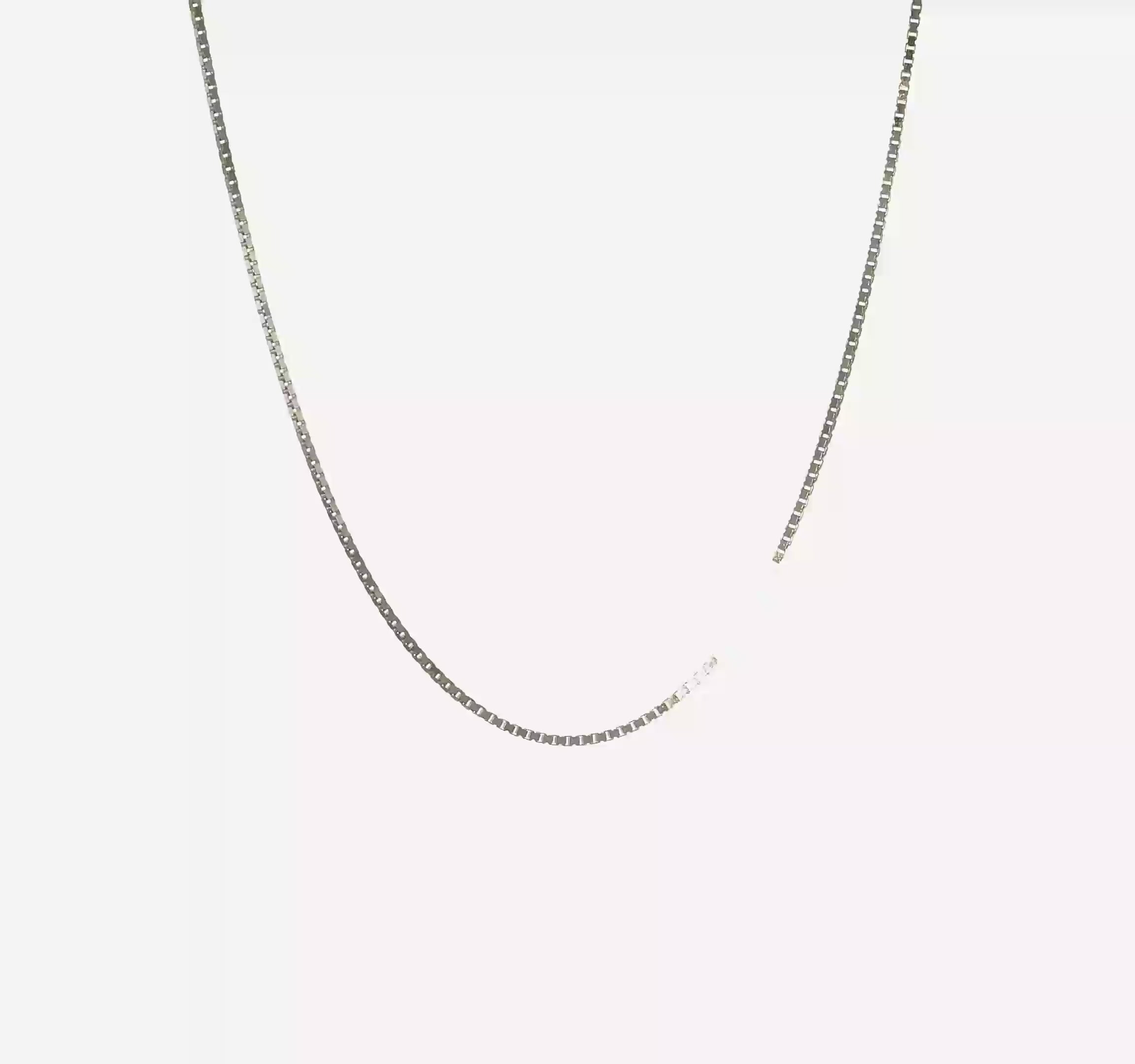 14KT White Gold Adjustable 1.2mm Box Chain