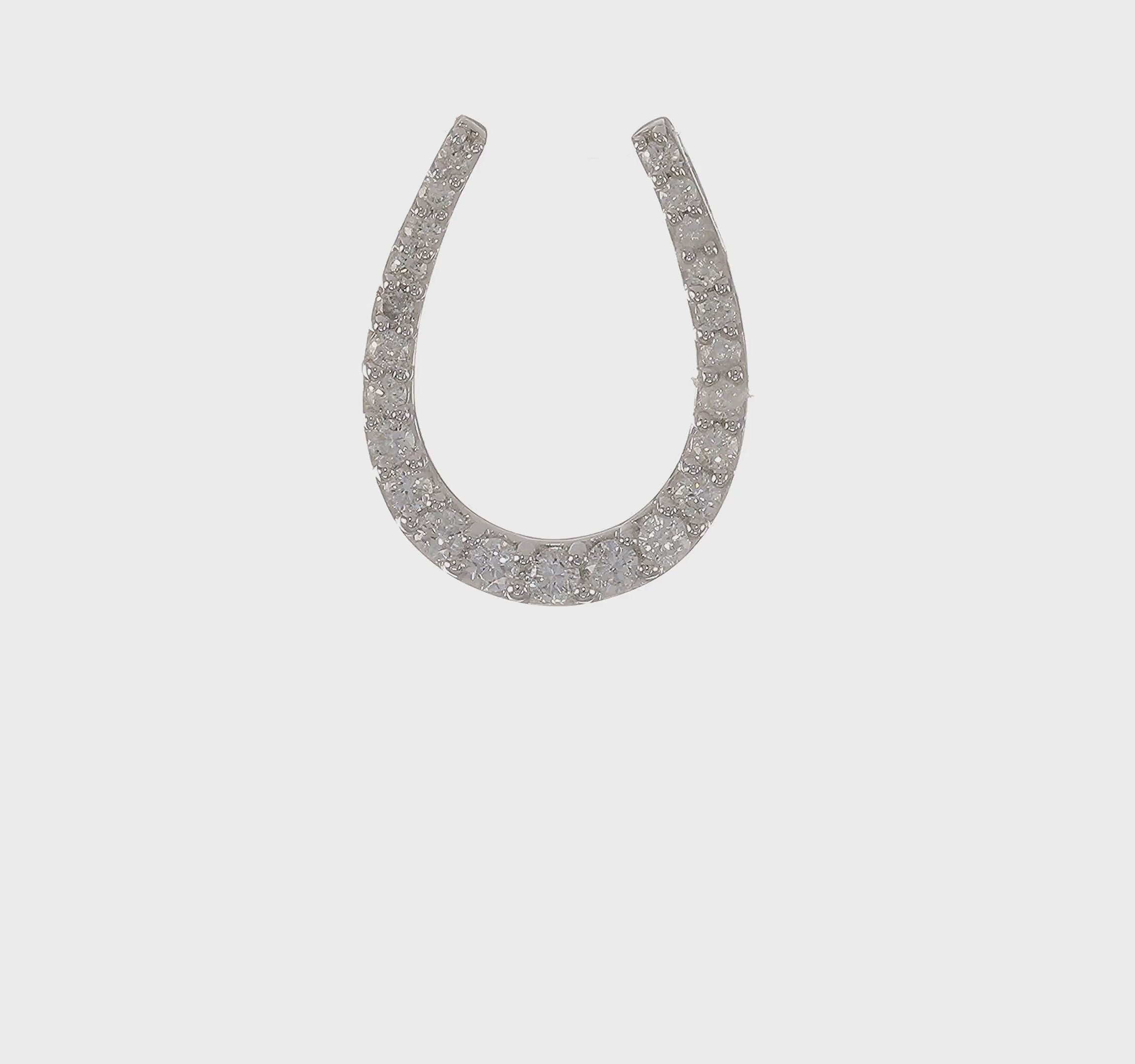 14kt White Gold 1/4ct. Diamond Horseshoe Chain Slide