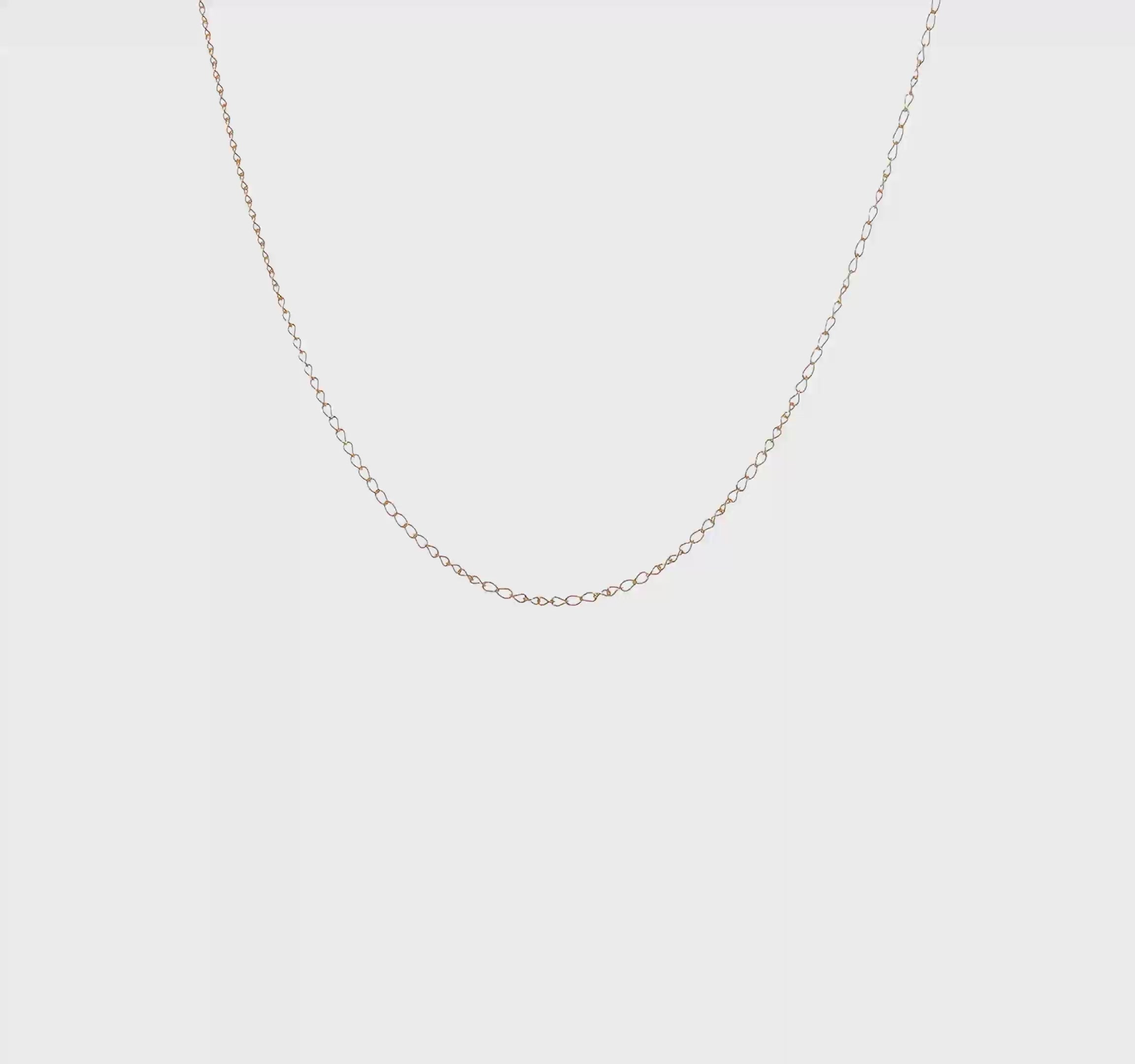 14kt Yellow Gold 24 inch Carded .5mm Curb with Spring Ring Clasp Chain