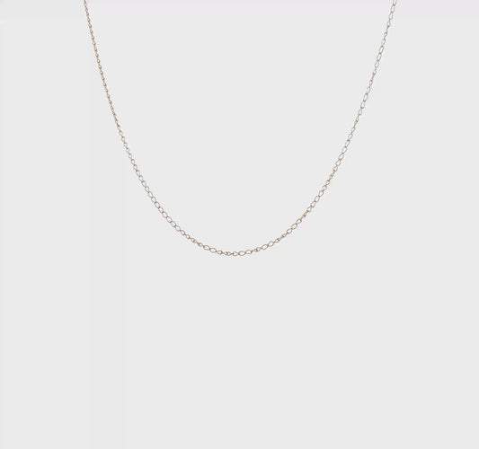 14kt Yellow Gold 24 inch Carded .5mm Curb with Spring Ring Clasp Chain