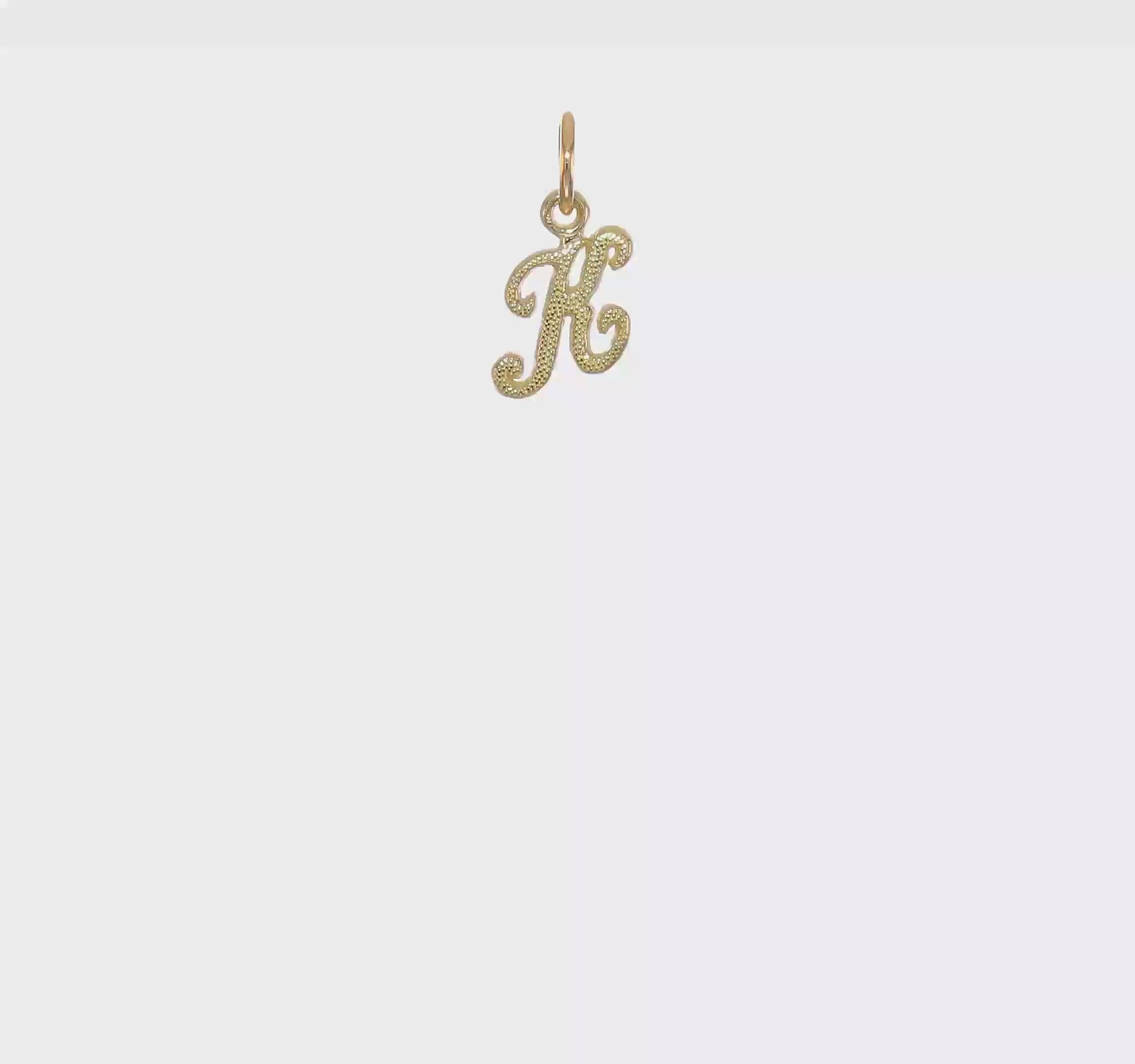 10kt Yellow Gold Initial K Charm