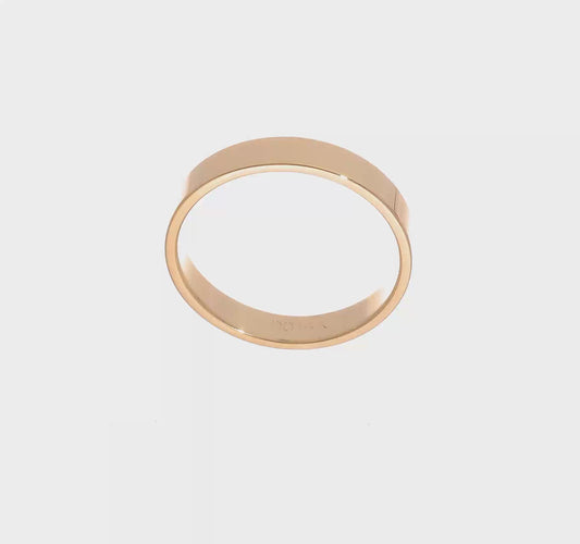 14kt Yellow Gold 4mm Lightweight Flat Wedding Band Size 10.5