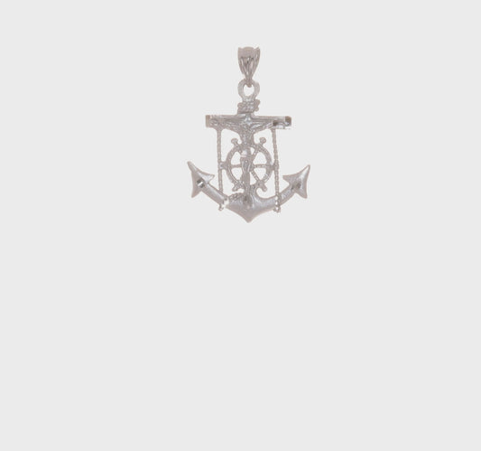 14kt White Gold Mariners Cross Pendant