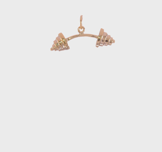 10kt Yellow Gold Solid Barbell Charm