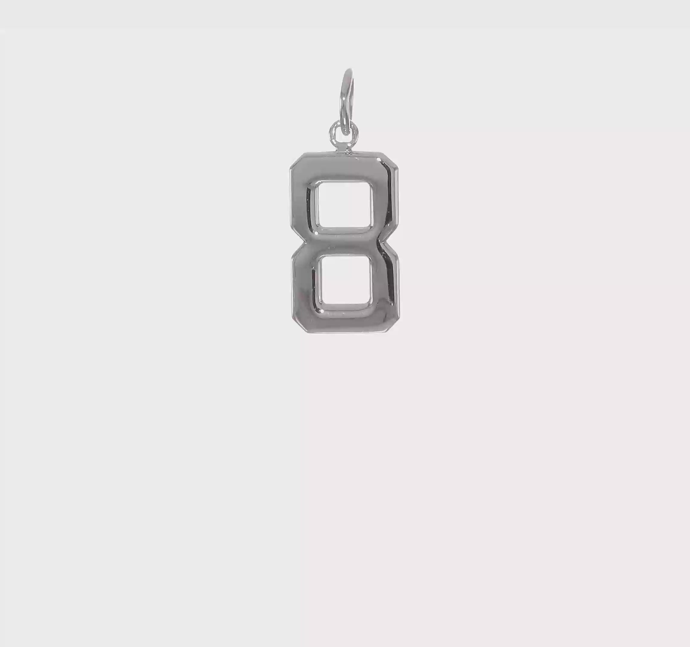 14kt White Gold Medium Polished Number 8 Charm