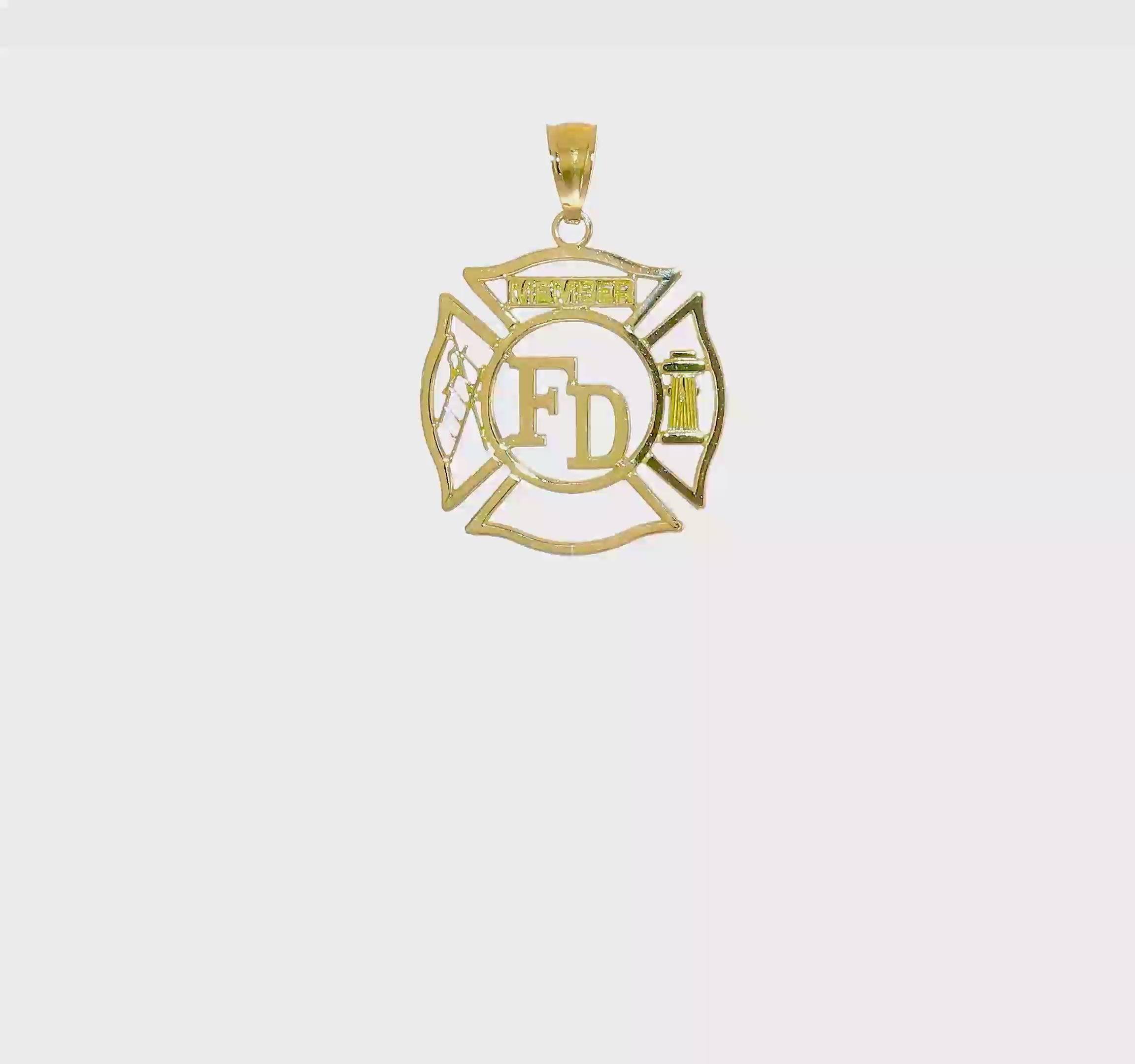 10kt Yellow Gold FD MEMBER in Shield Pendant