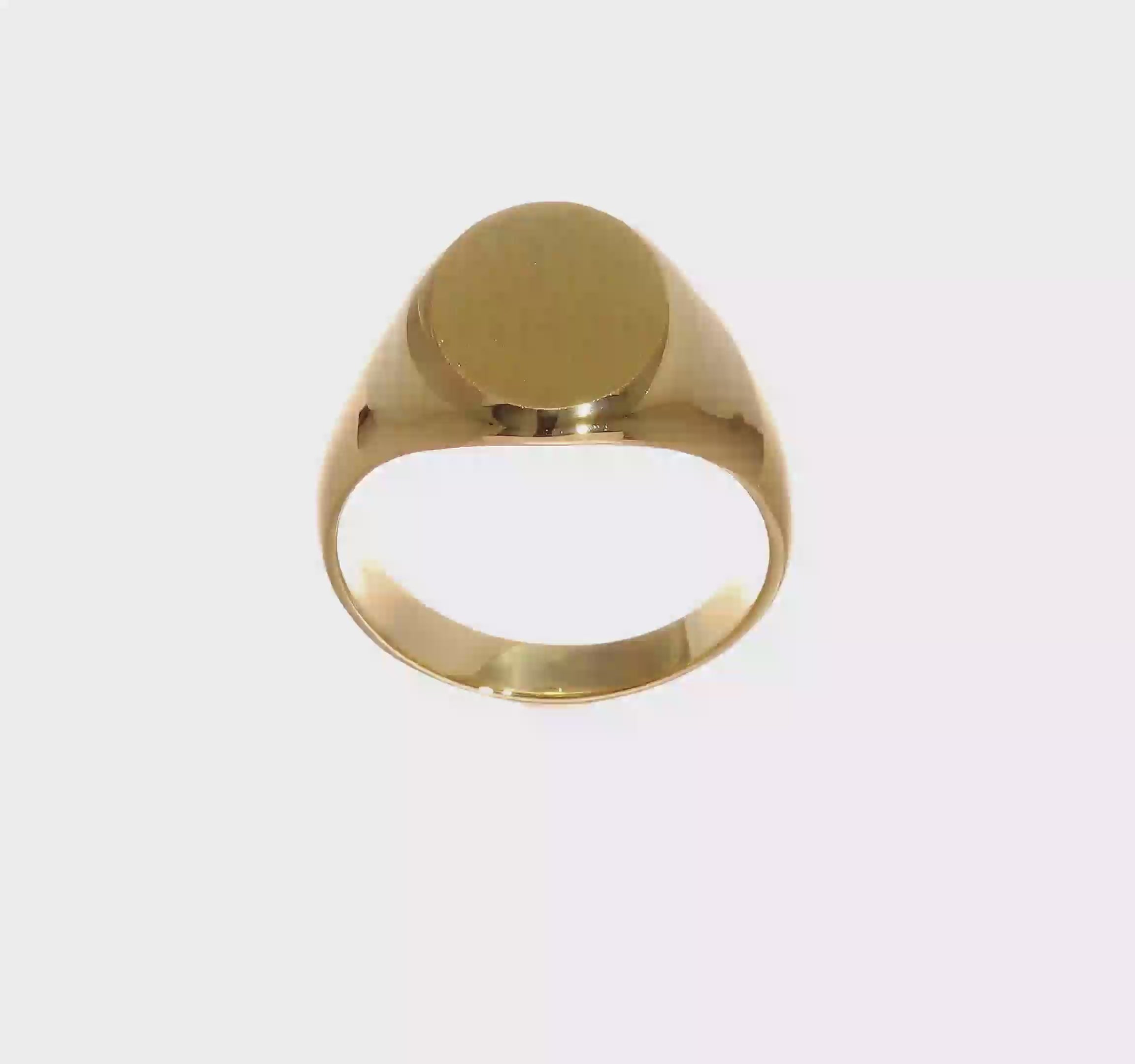 14kt Yellow Gold 11.5x16.0mm Closed Back Mens Signet Ring