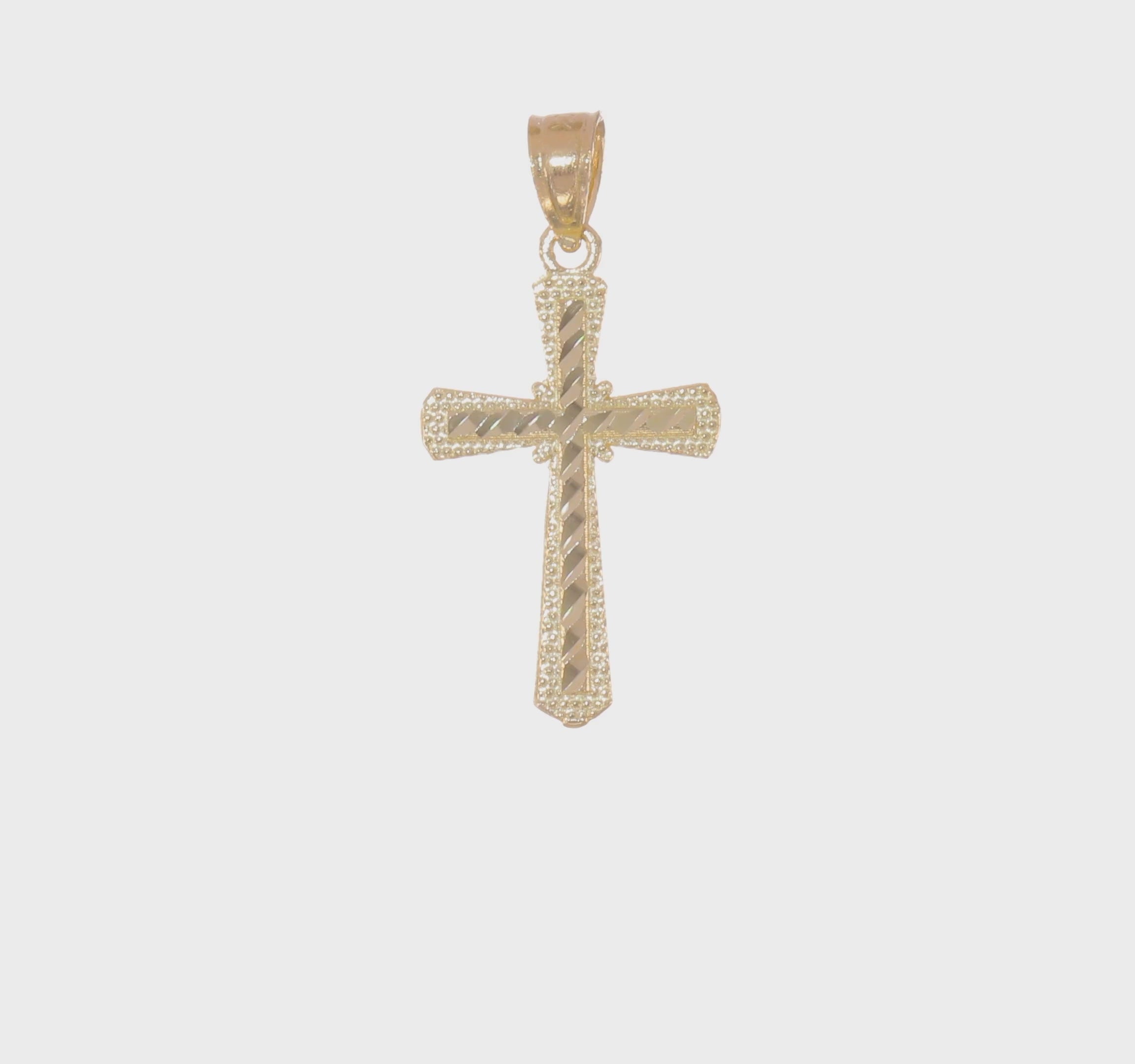 10kt Yellow Gold Diamond-Cut Cross Pendant