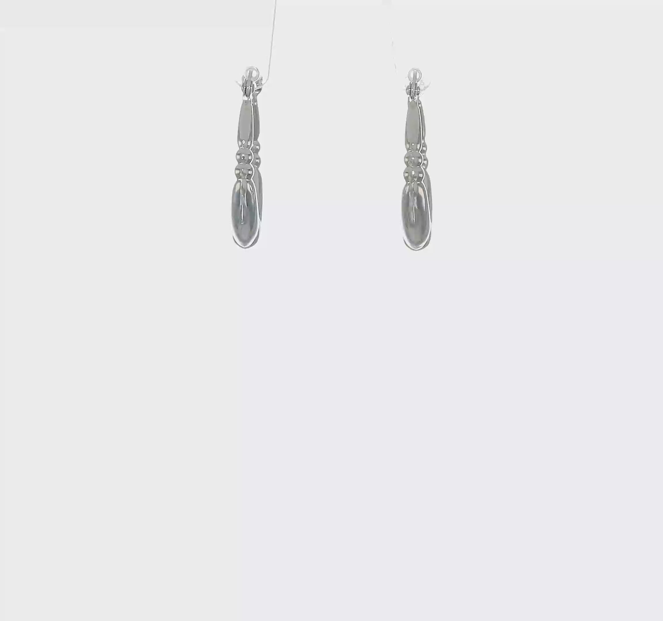 10kt White Gold Polished Hoop Earrings