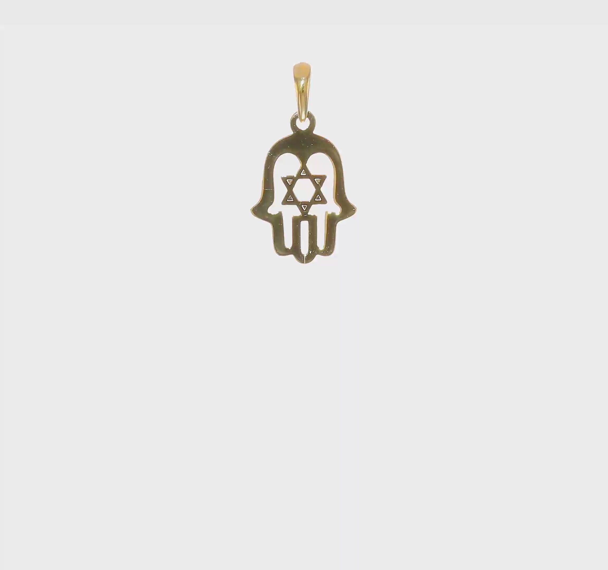 10kt Yellow Gold Star of David Chamseh Pendant