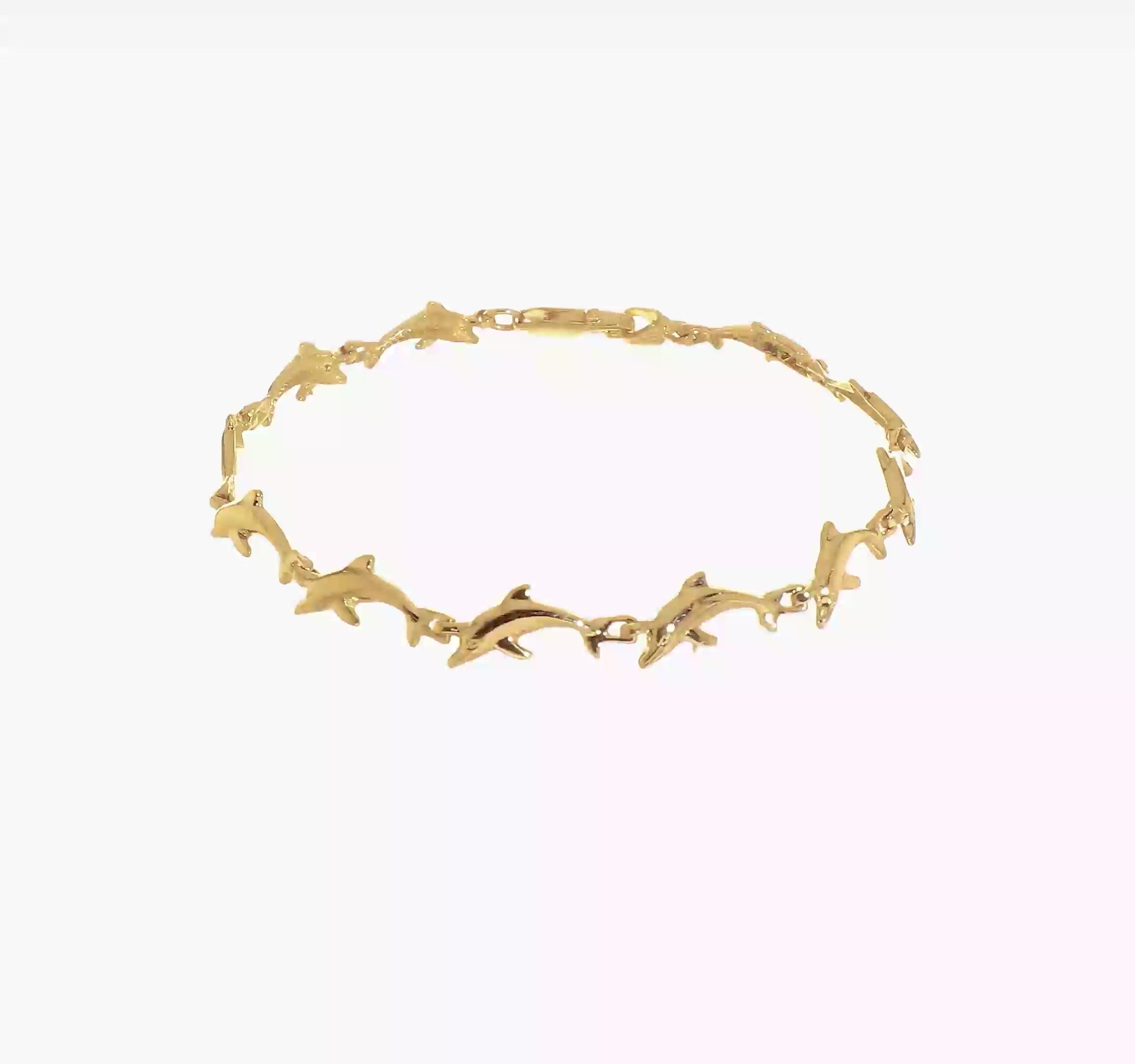 14KT Yellow Gold Dolphin Bracelet