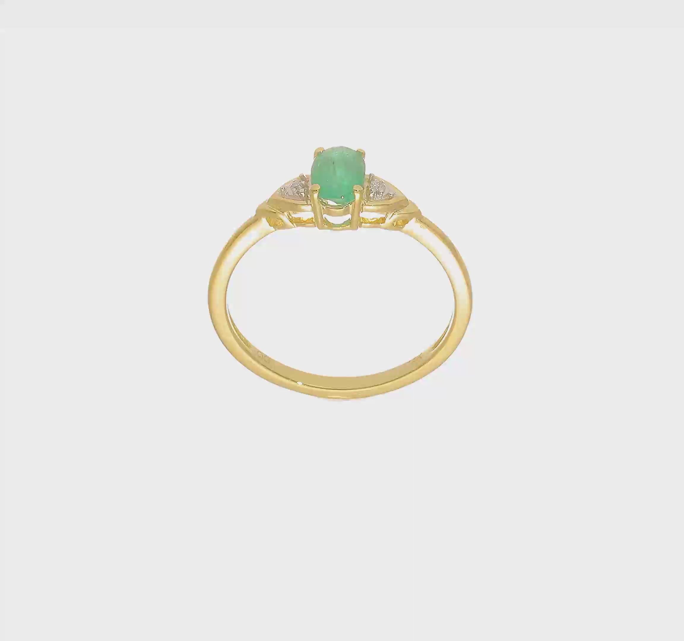 14kt Yellow Gold Emerald and Diamond Ring