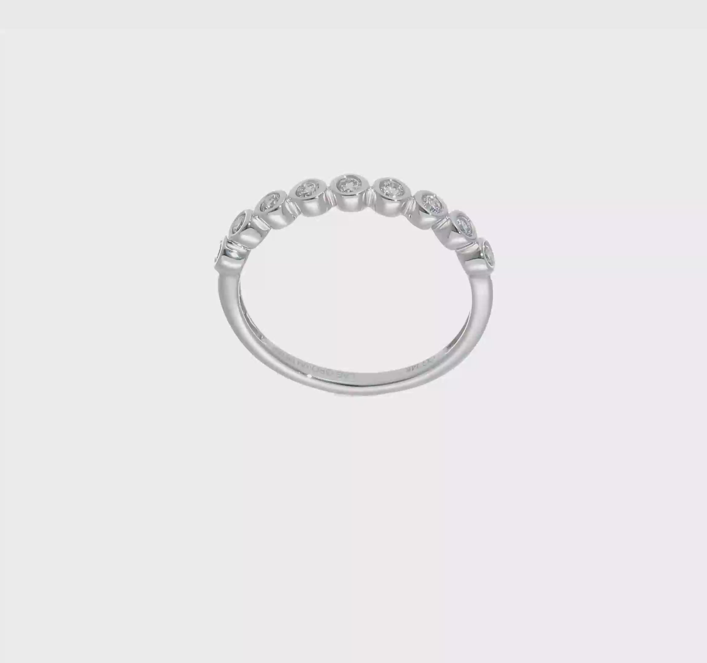 14kt White Gold 9-stone Bezel-set Diamond Band