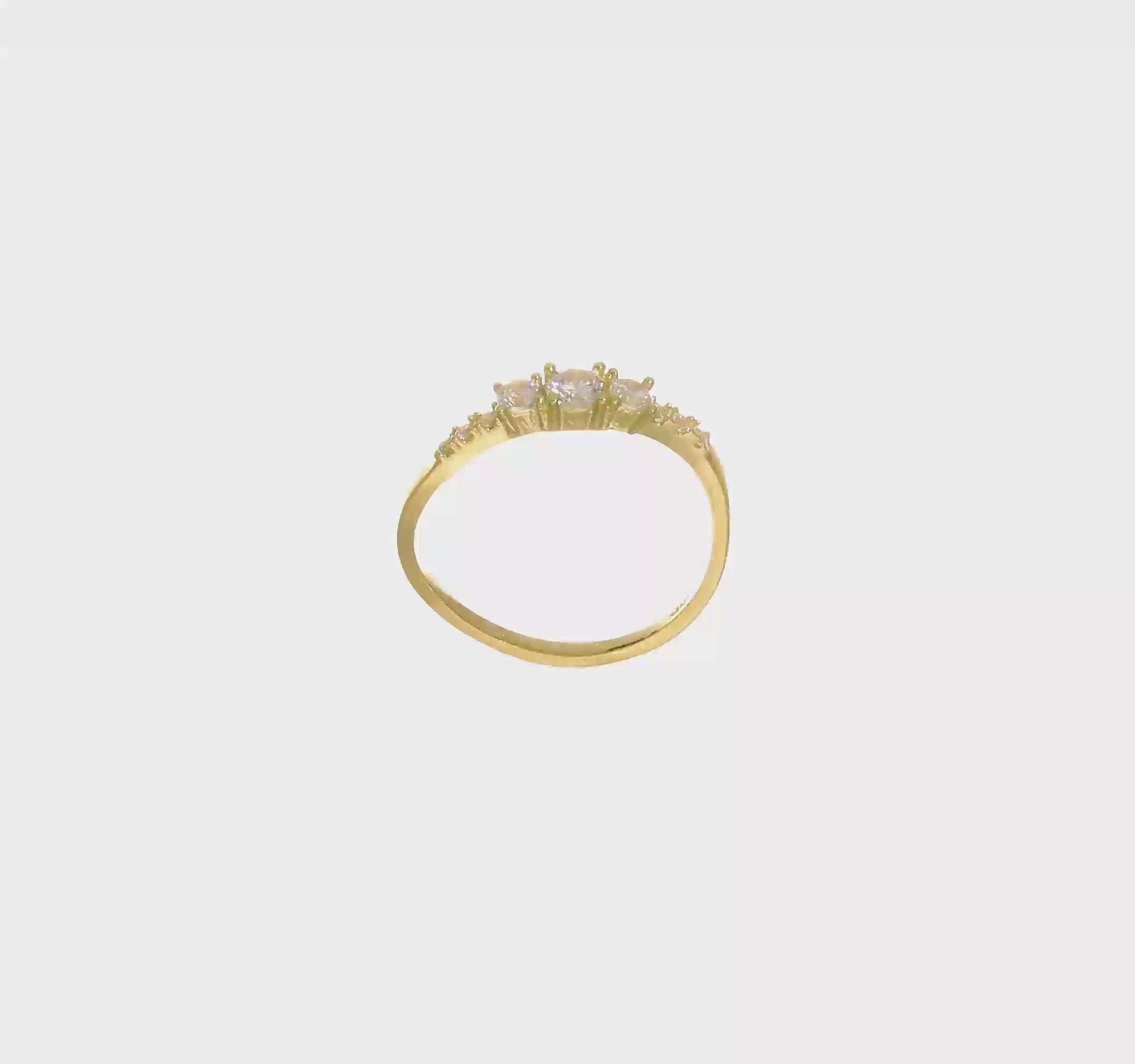 10KT Yellow Gold CZ Fancy Child's Ring