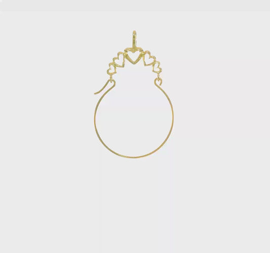 10kt Yellow Gold Polished 5-Heart Charm Holder