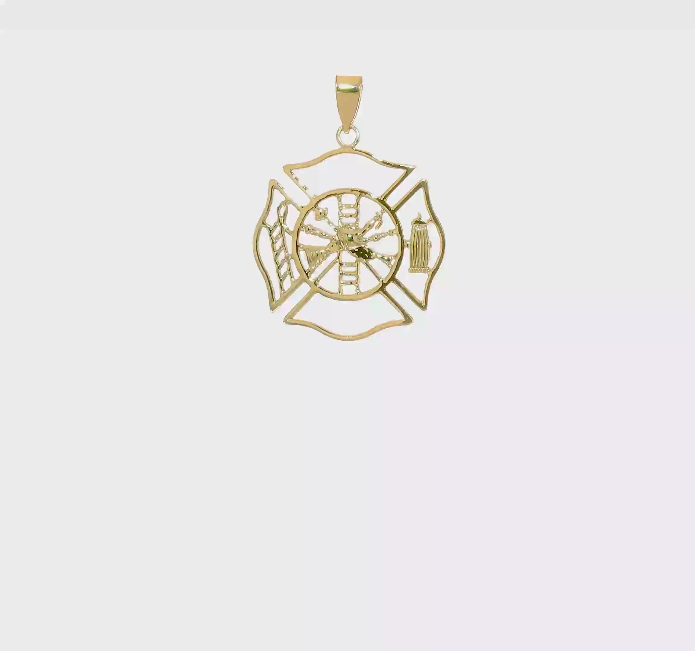 10kt Yellow Gold Fireman Shield Pendant