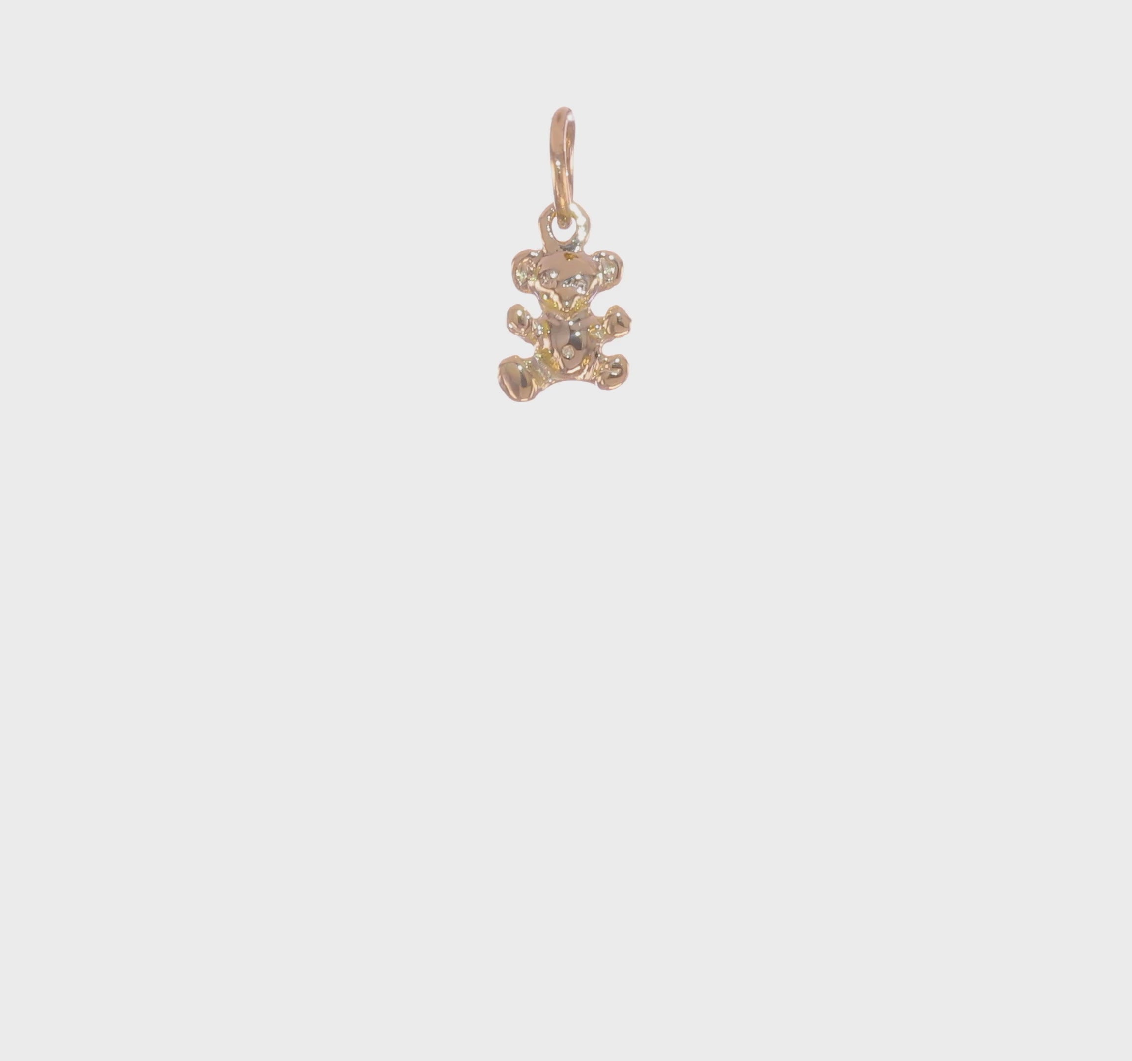 10kt Yellow Gold 3D Teddy Bear Charm
