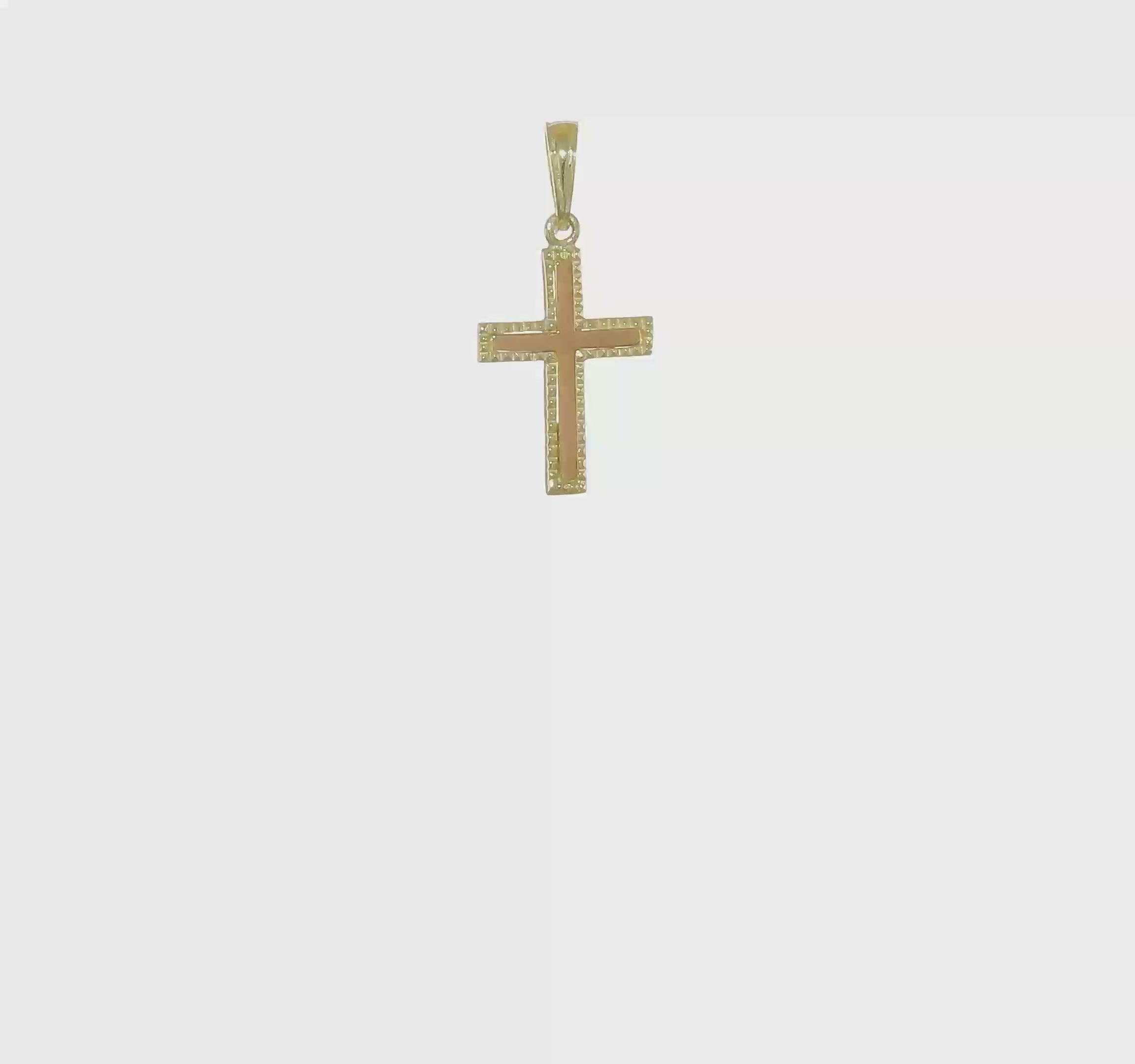 10kt Two-tone Polished Cross Charm