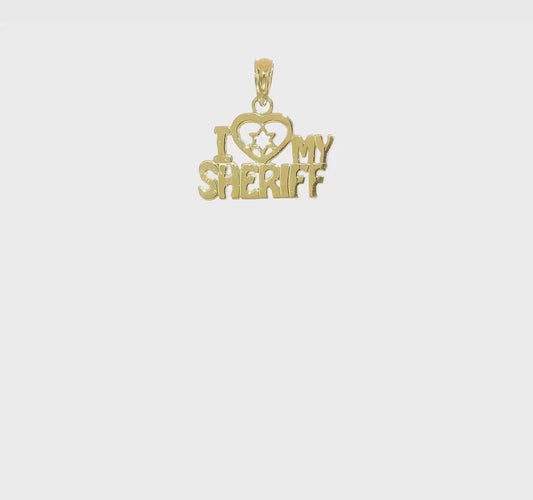 10kt Yellow Gold I HEART MY SHERIFF Charm