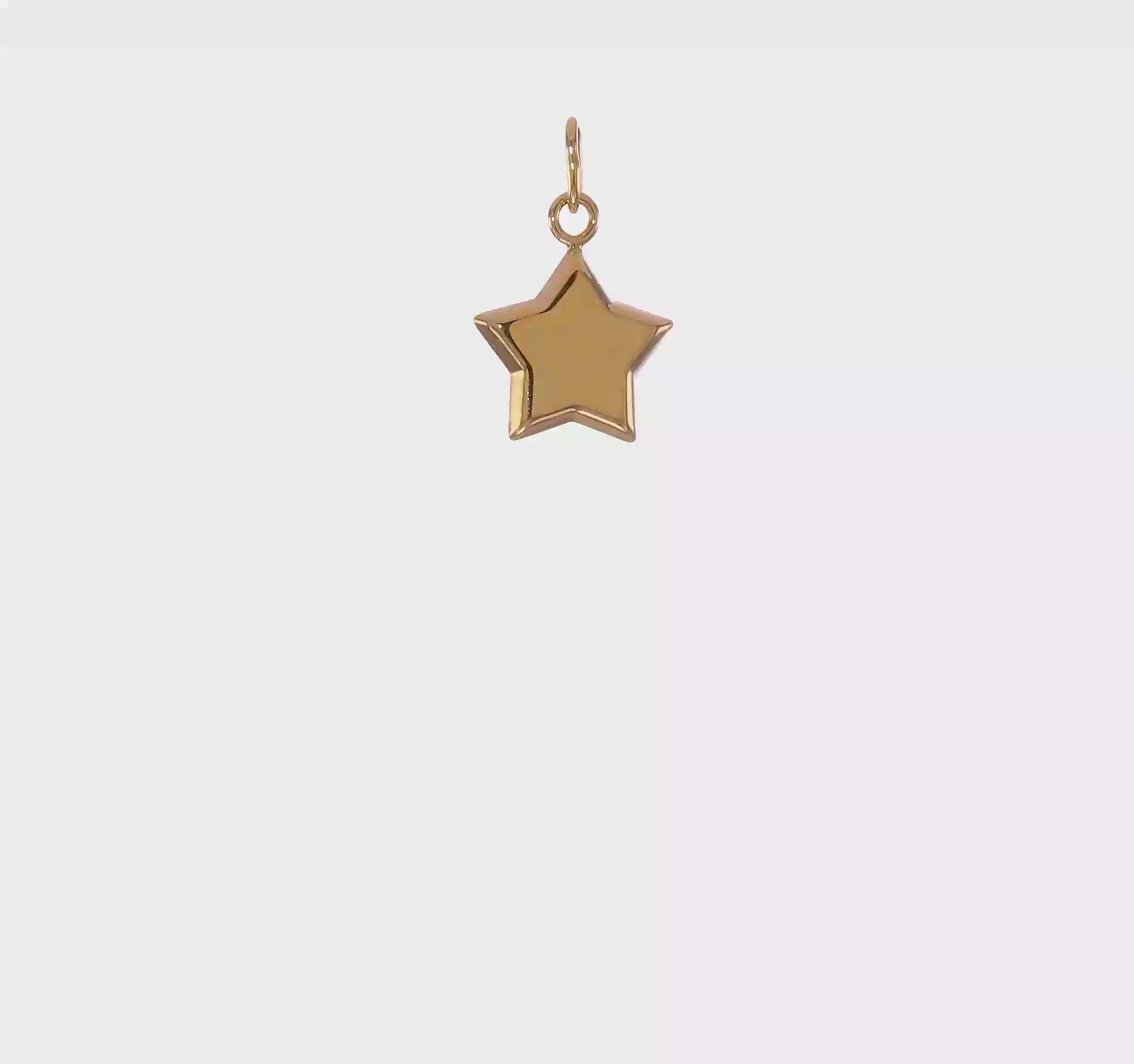 14kt Yellow Gold 3-D Puffed Star Charm