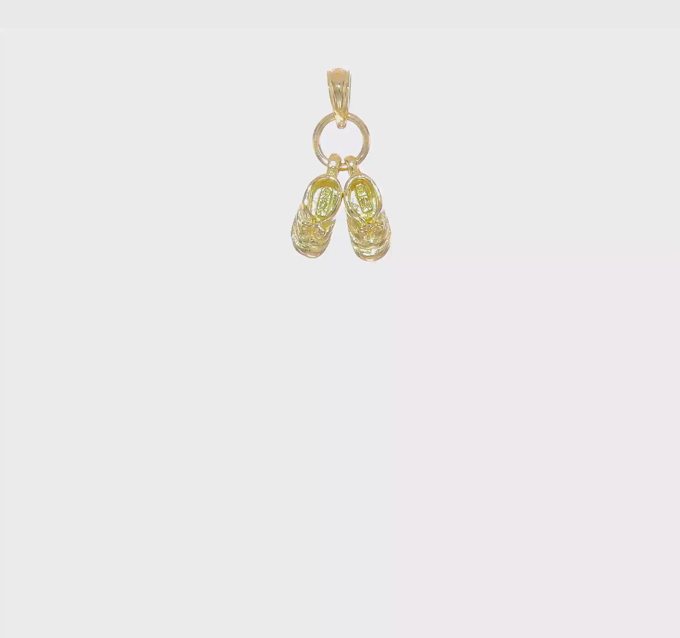 10kt Yellow Gold 3D Moveable Baby Shoes Charm