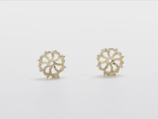 14kt Yellow Gold AA Diamond Earring Jacket
