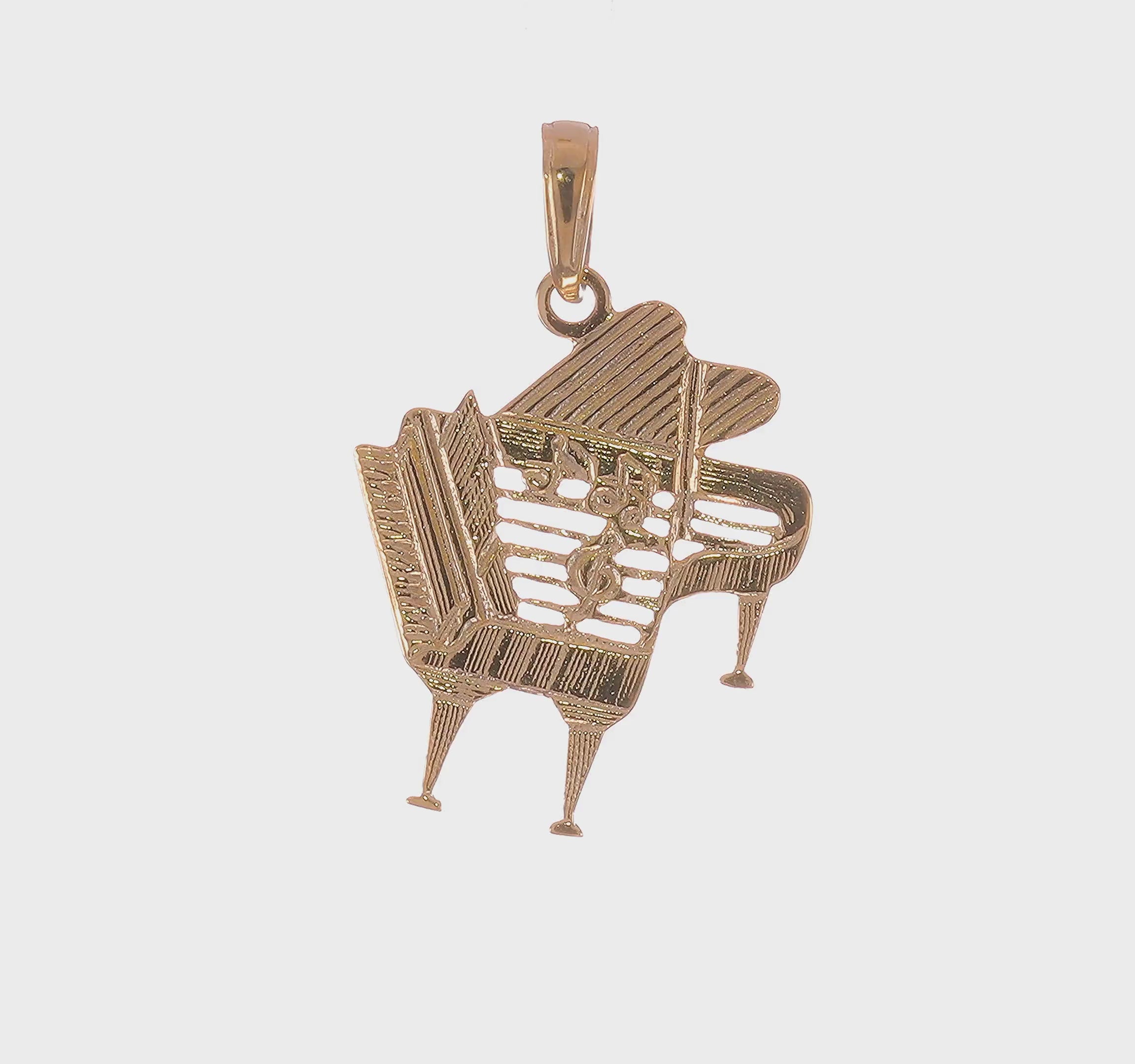 14kt Yellow Gold Piano Pendant