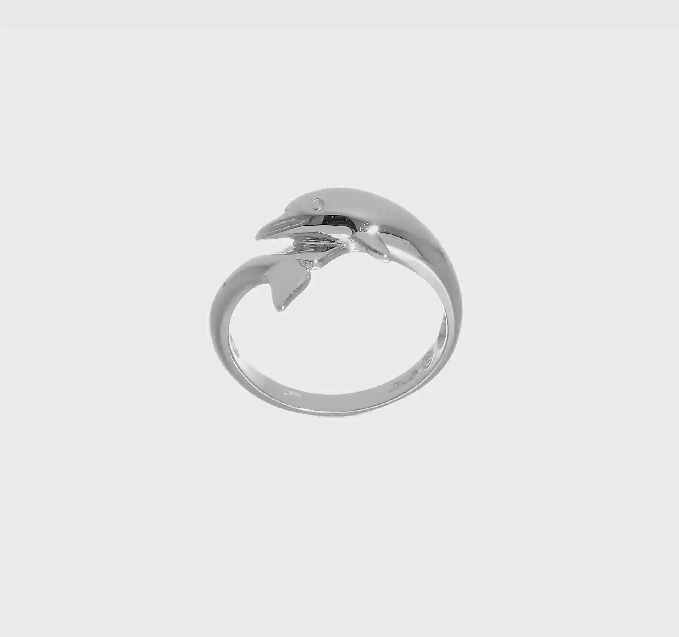 14kt White Gold Dolphin Ring