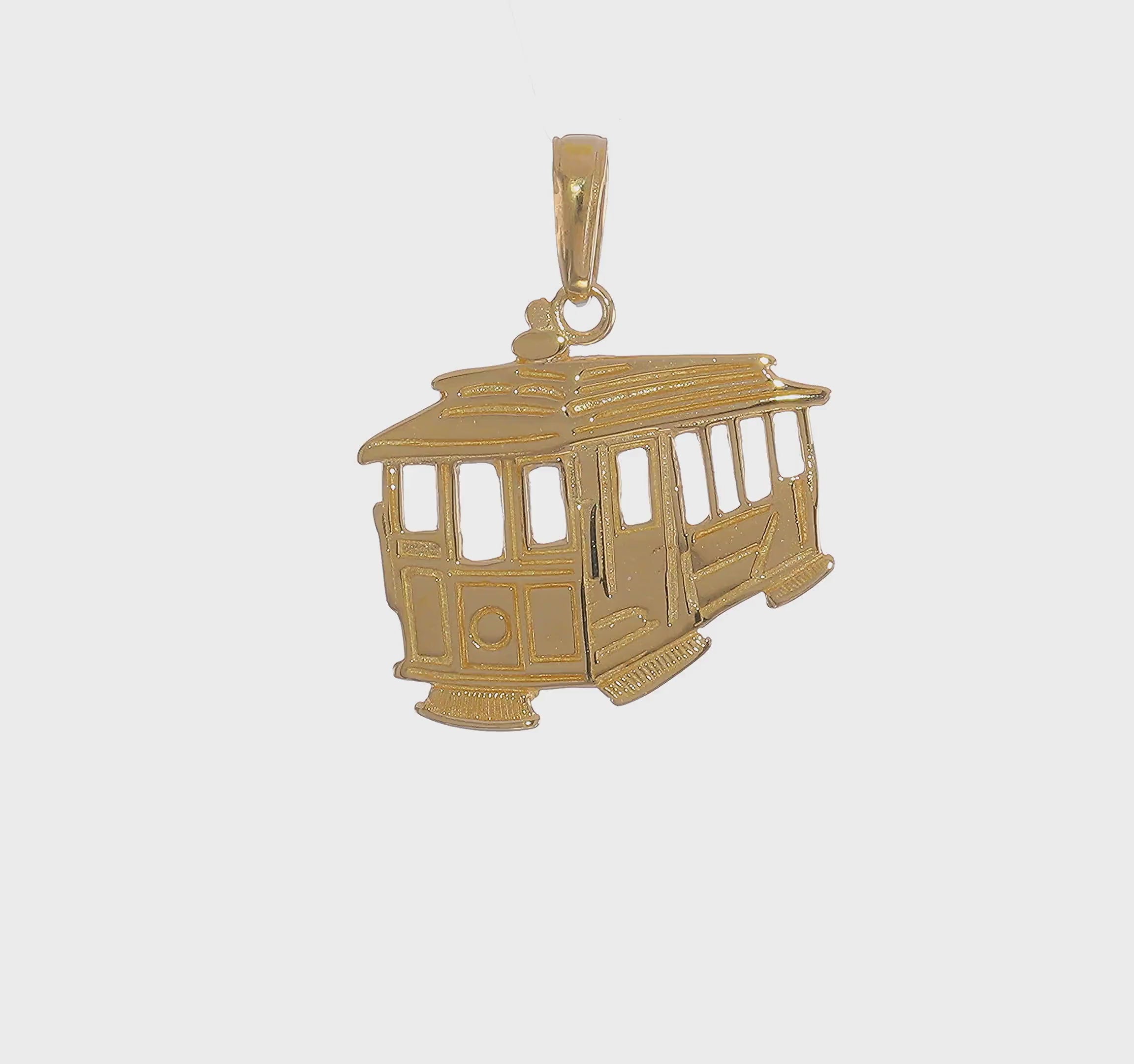 14kt Yellow Gold Cable Car Pendant