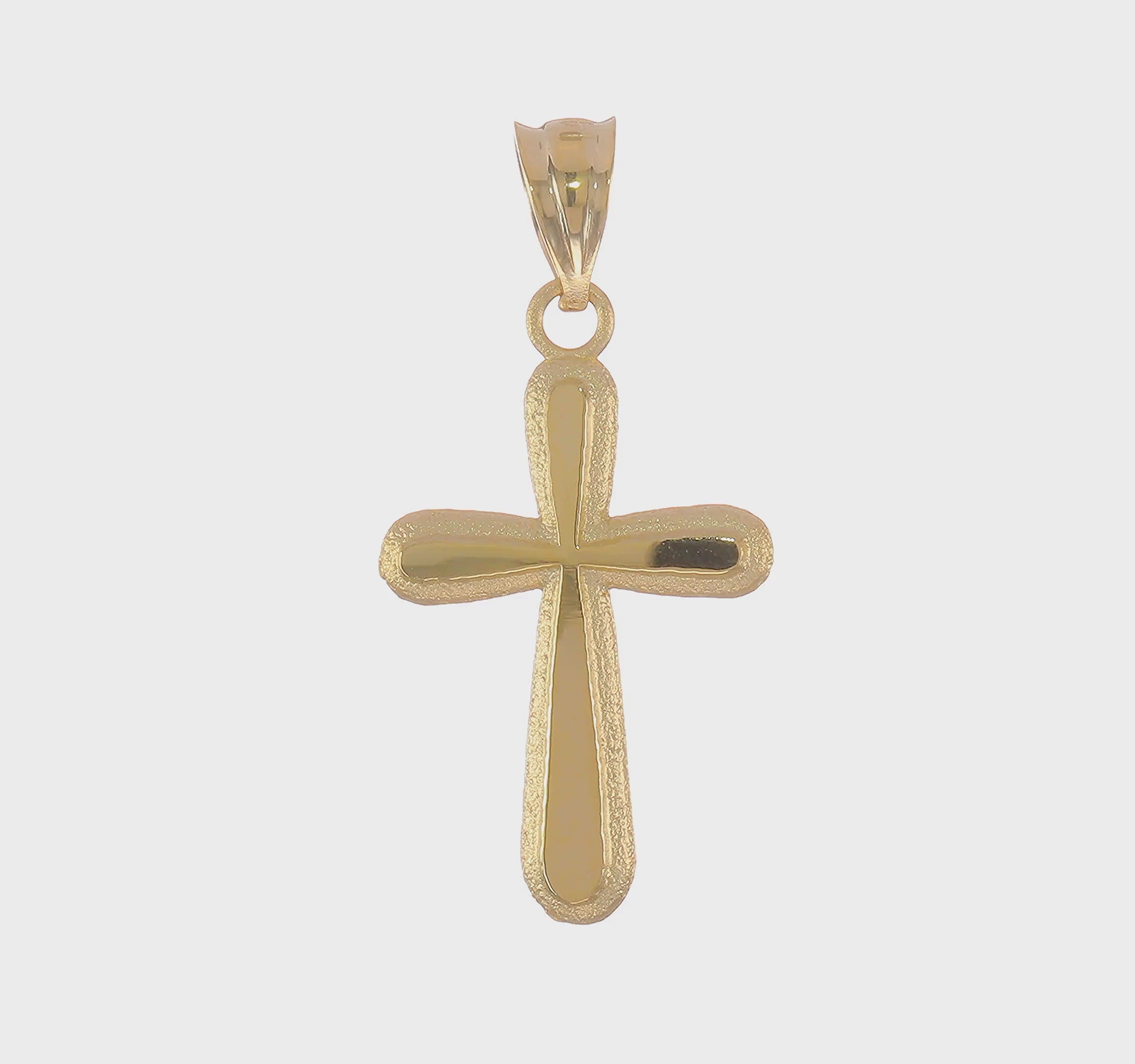 14kt Yellow Gold Polished Cross Pendant