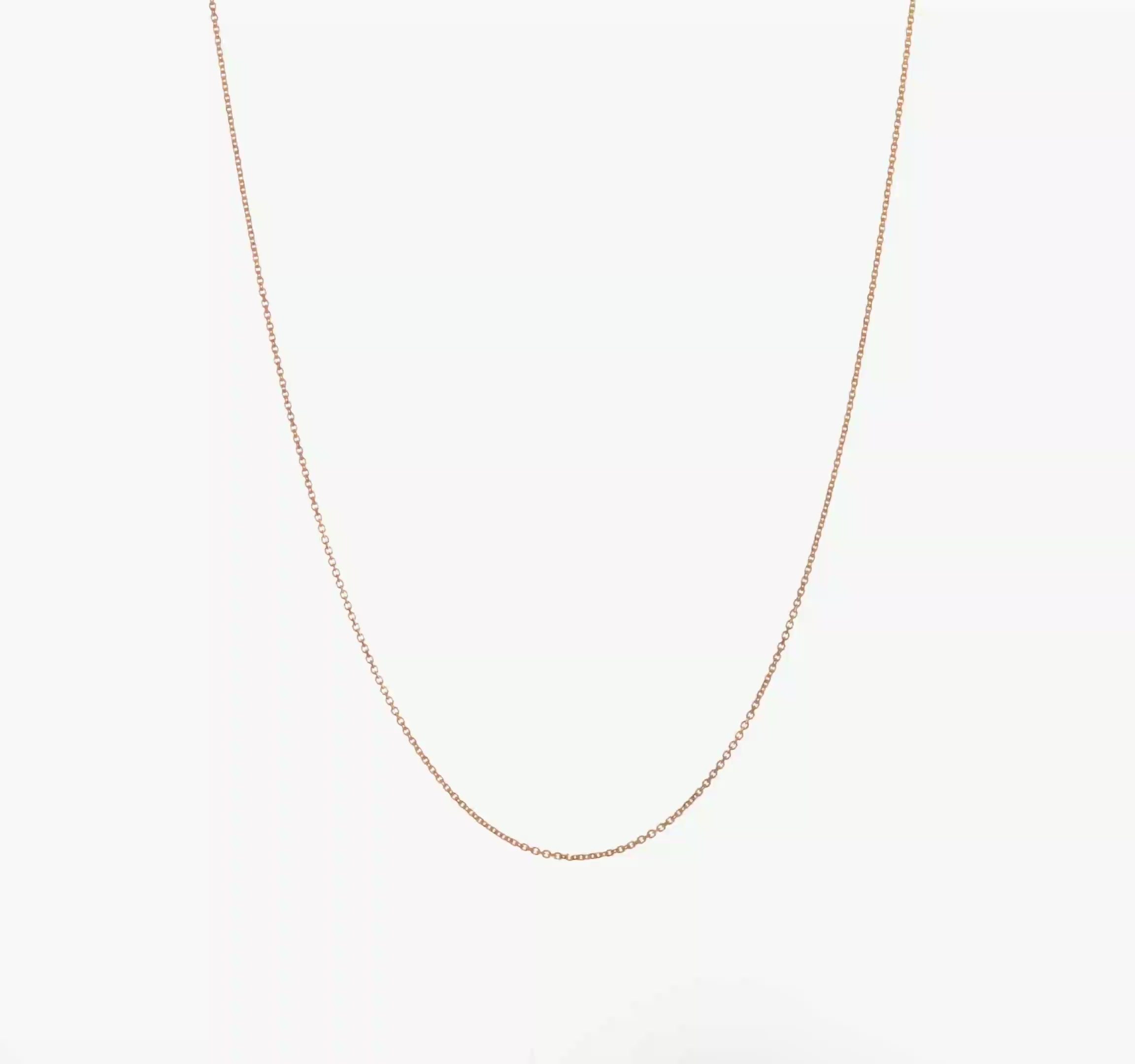 14KT Yellow Gold Adjustable  1.1mm D/C Cable Chain