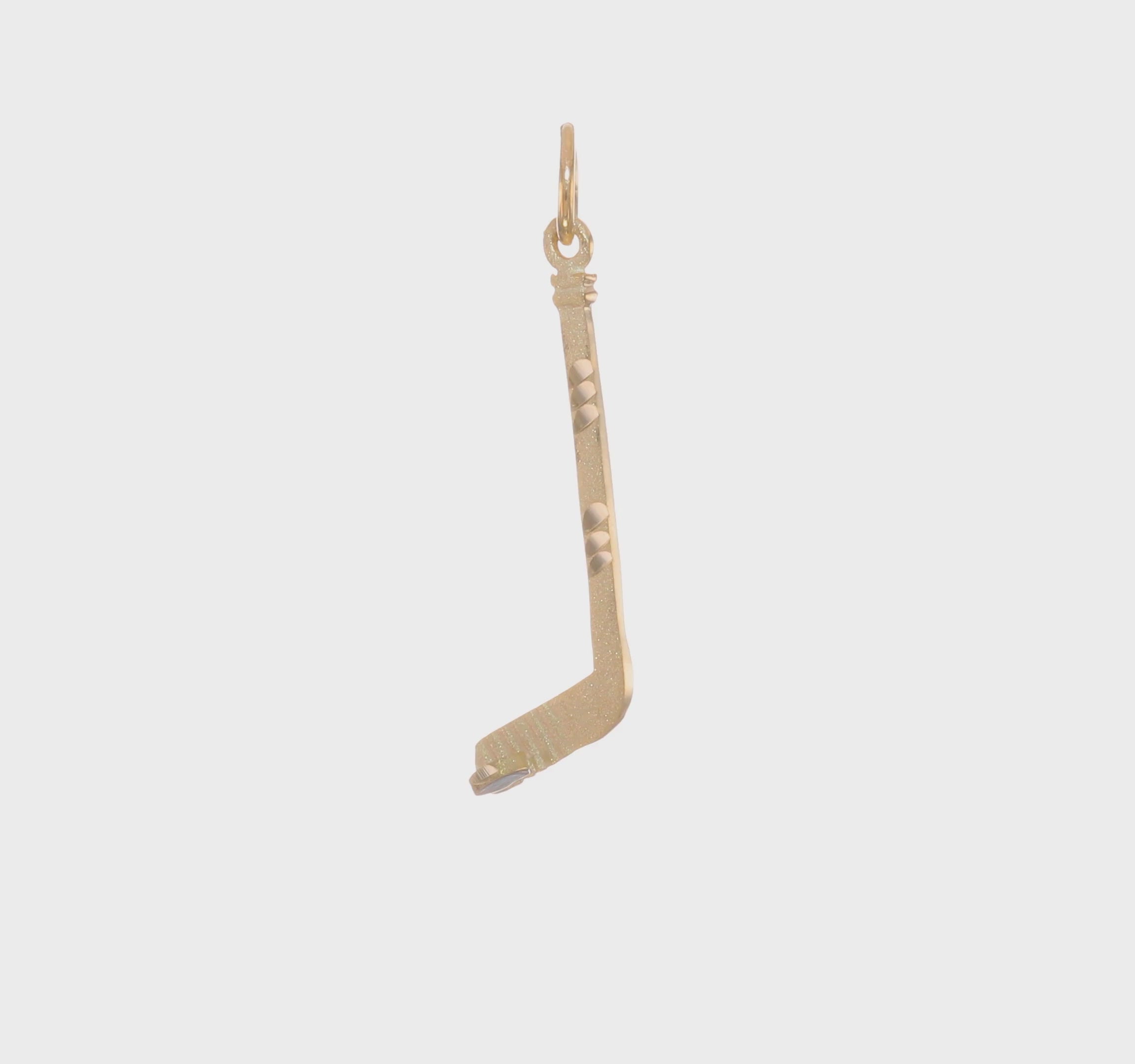 10KT Yellow Gold Hockey Stick Charm