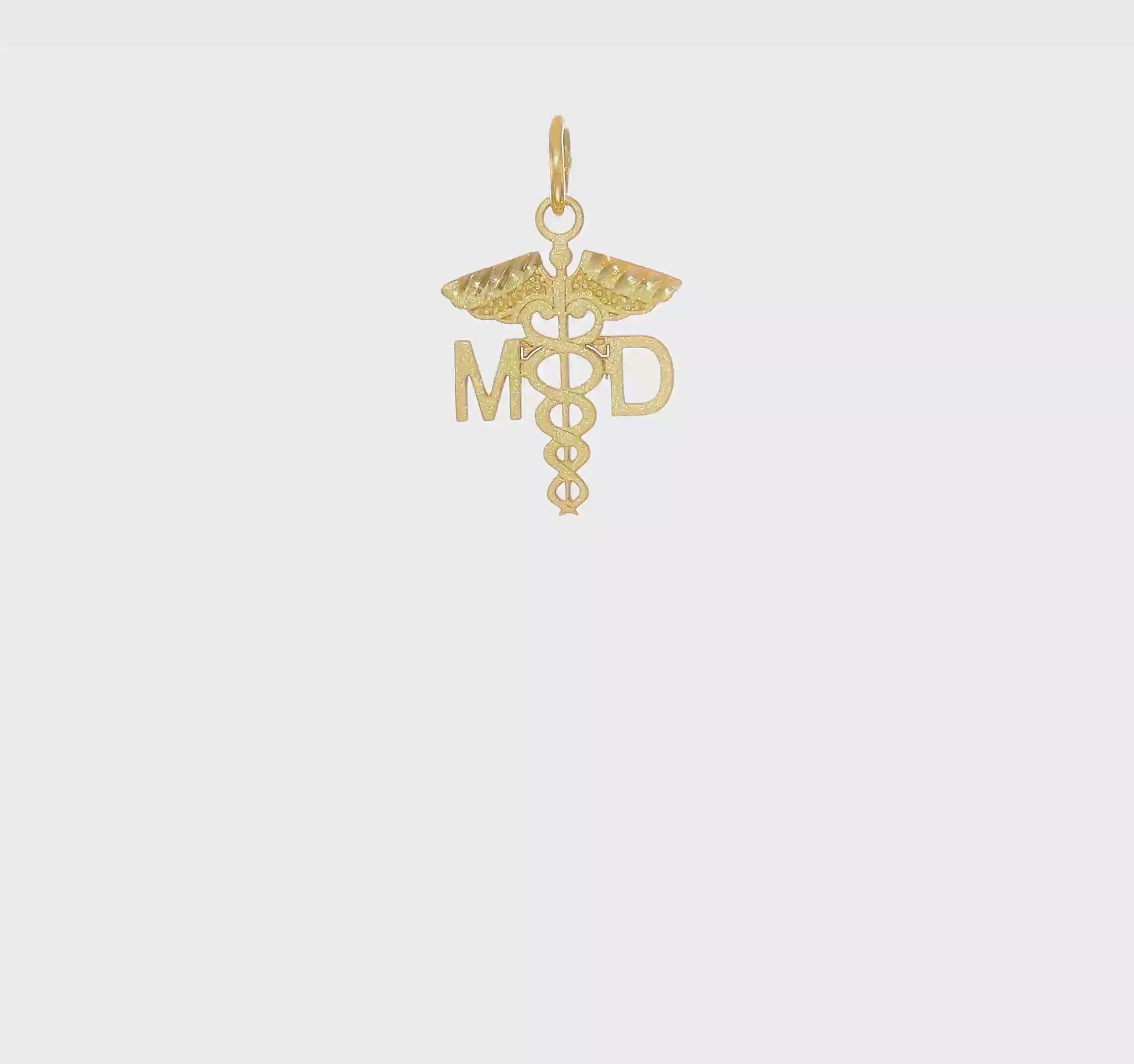 10kt Yellow Gold Solid Doctor of Medicine MD Charm